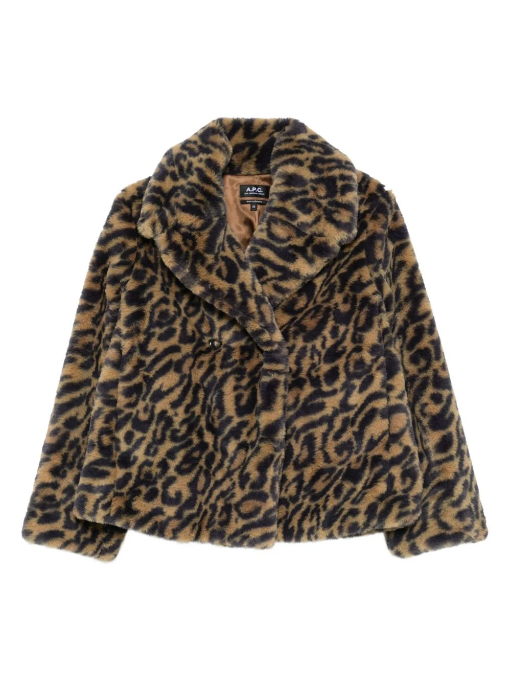 leopard-print double-breasted jacket - 1