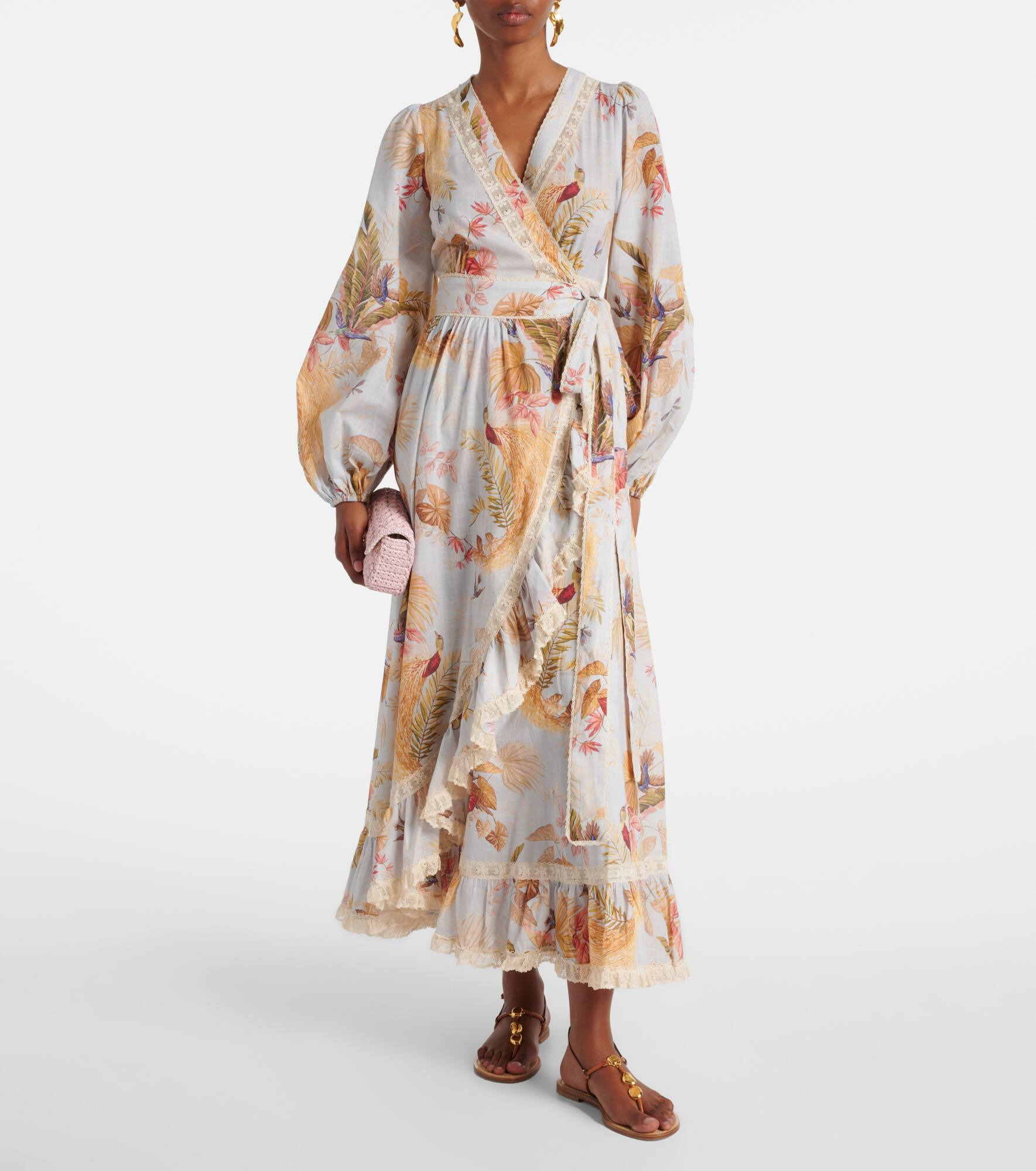 Ascension floral ruffled cotton midi dress - 2