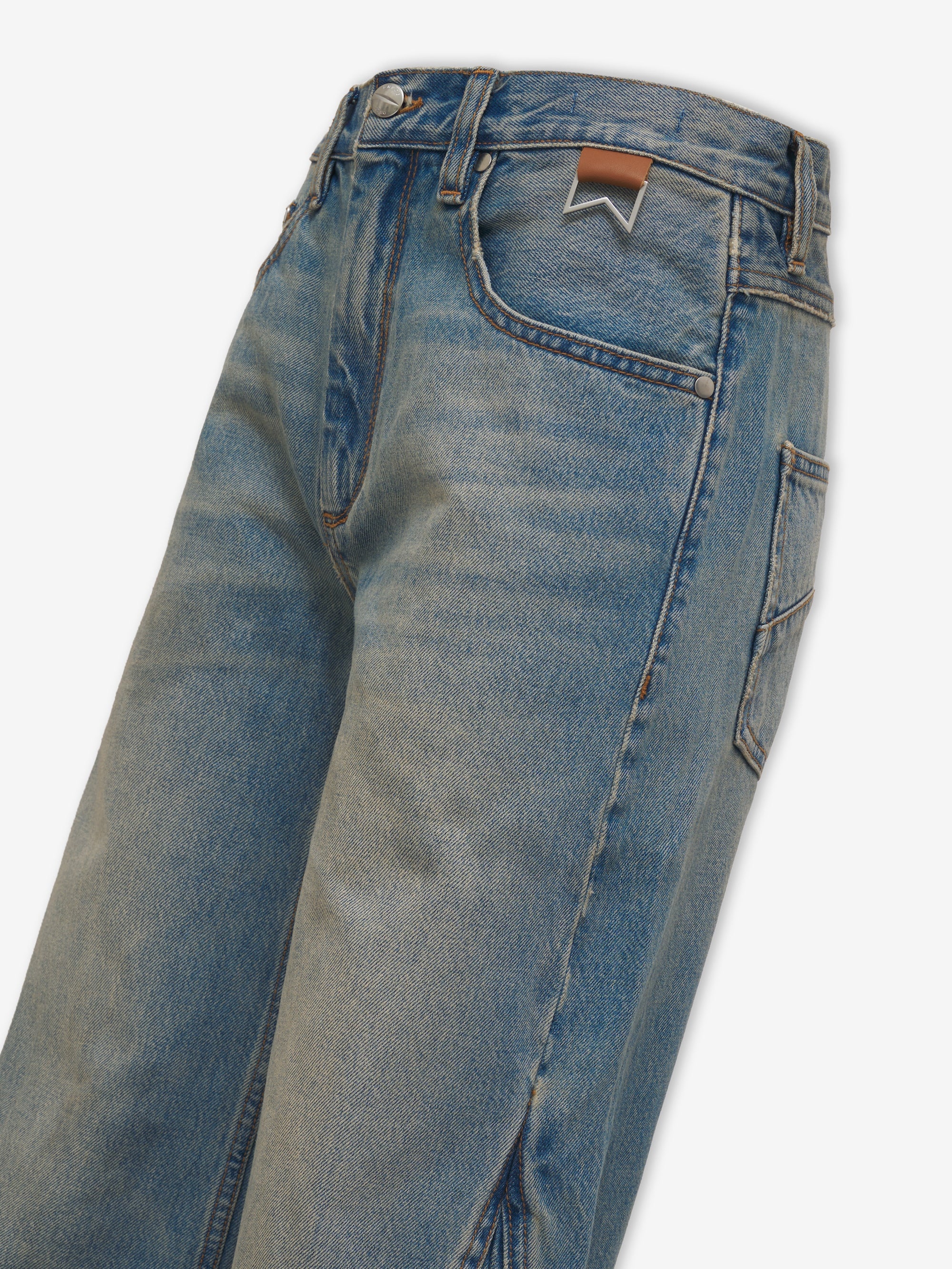 CHEVRON WIDE LEG DENIM - 3