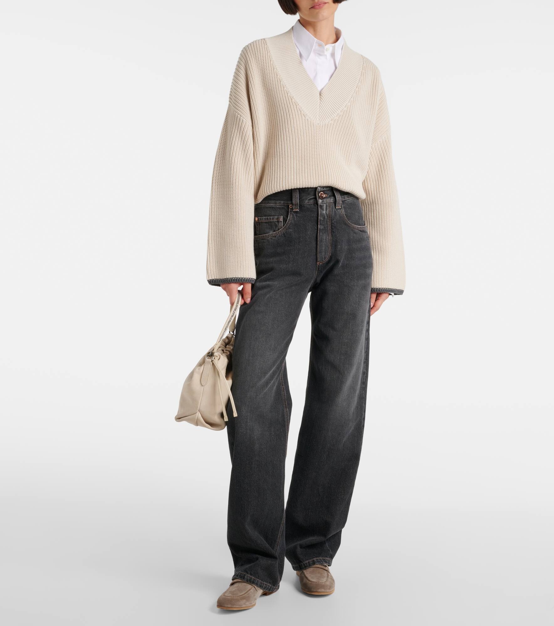 Mid-rise wide-leg jeans - 6