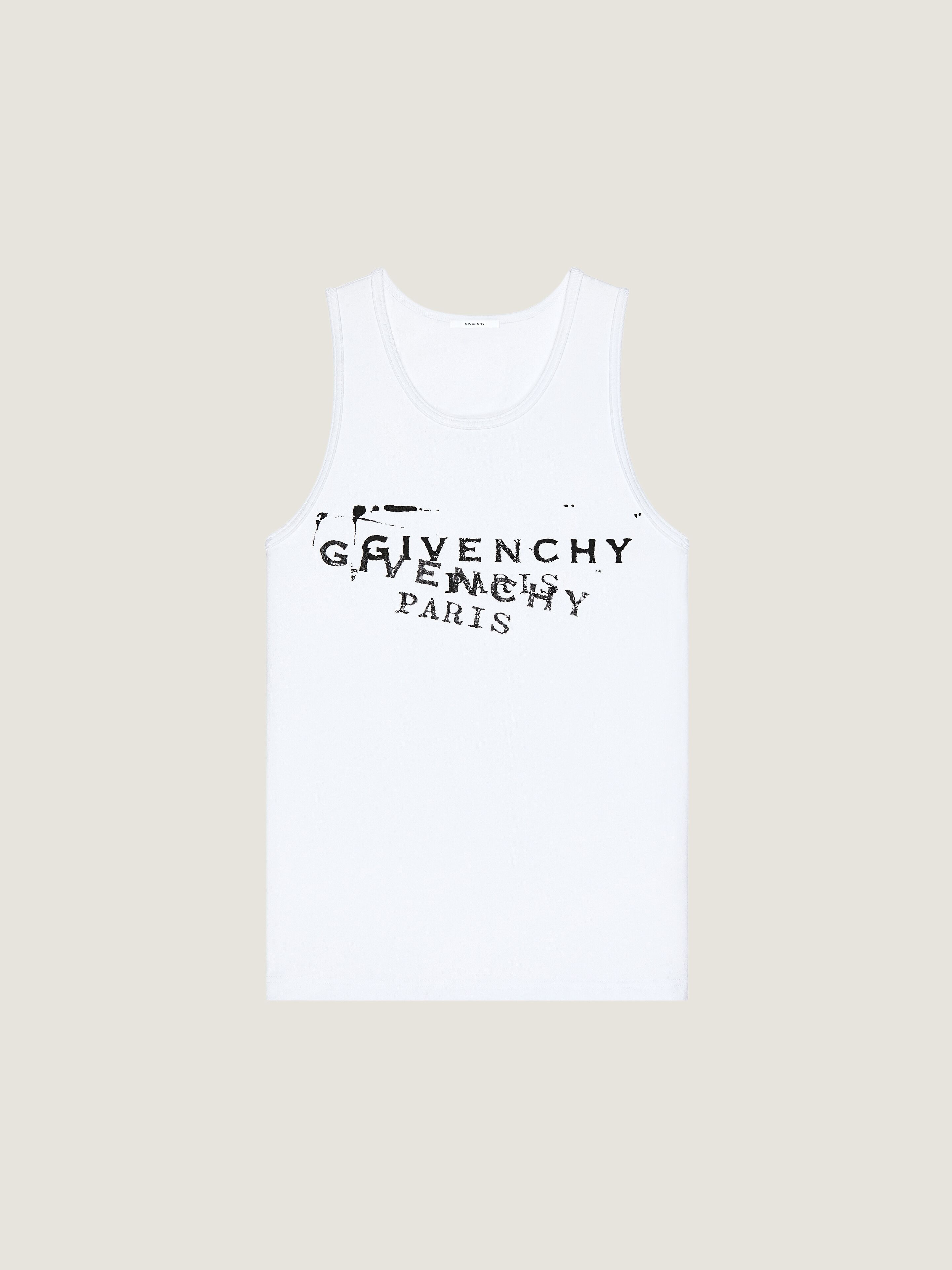 TANK TOP IN COTTON WITH GIVENCHY STAMP PRINT - 1