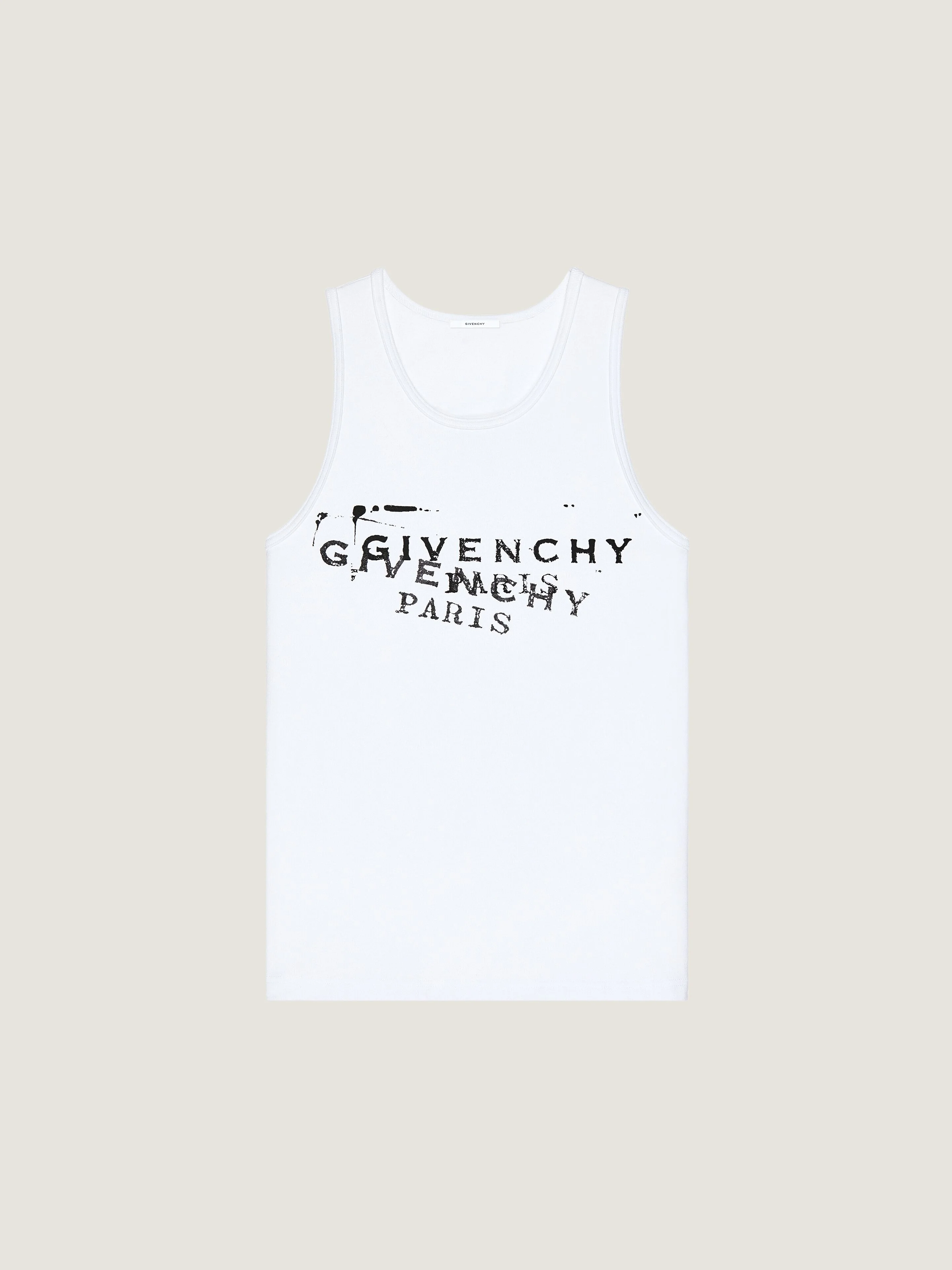 TANK TOP IN COTTON WITH GIVENCHY STAMP PRINT - 1