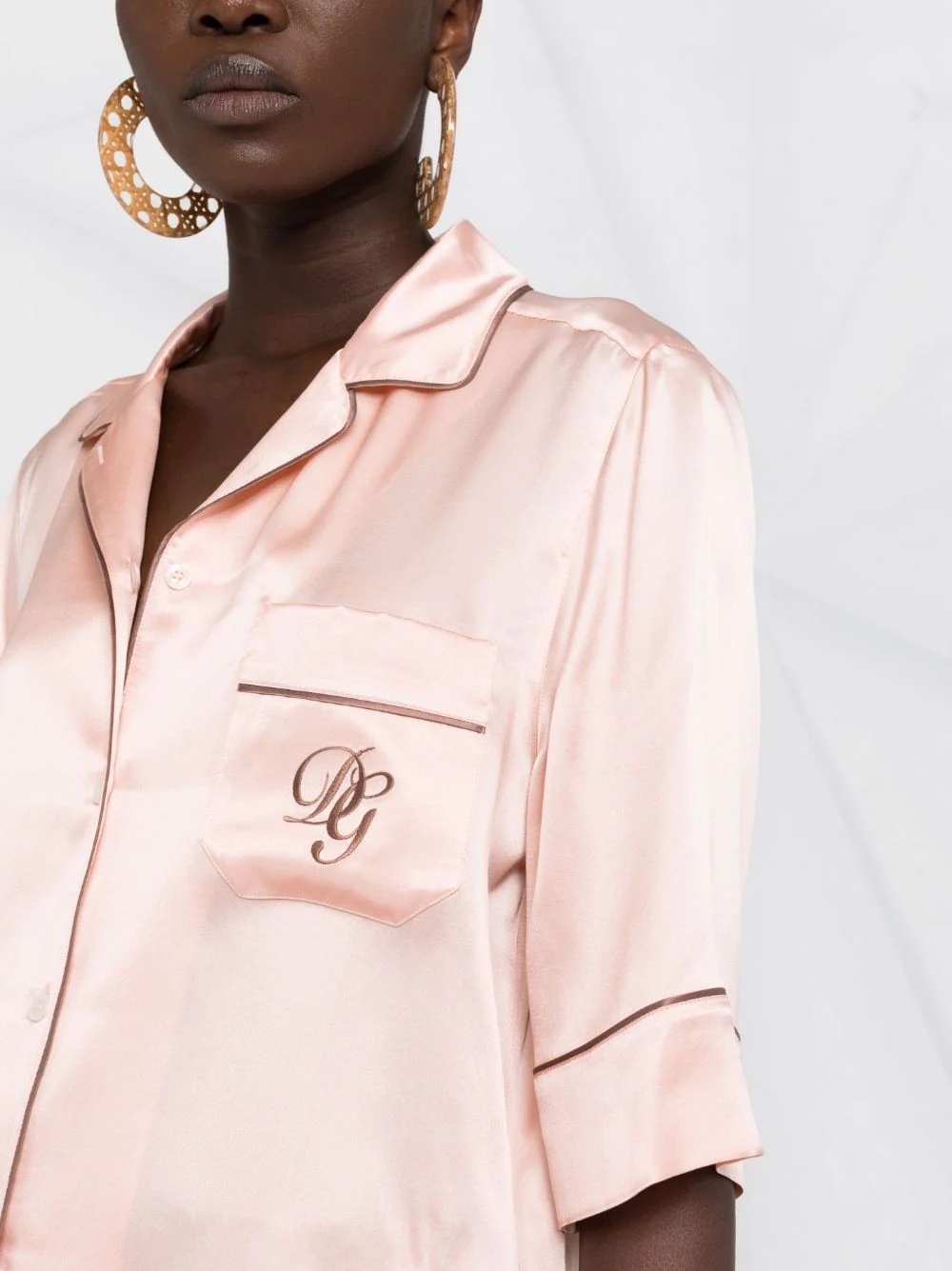 logo-embroidered pyjama-style shirt - 3