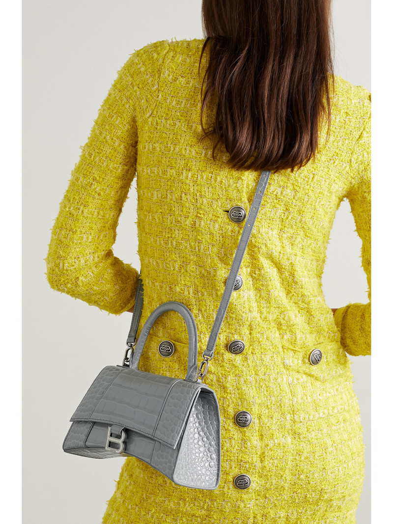 BALENCIAGA Hourglass Small Croc-effect Leather Tote outlook