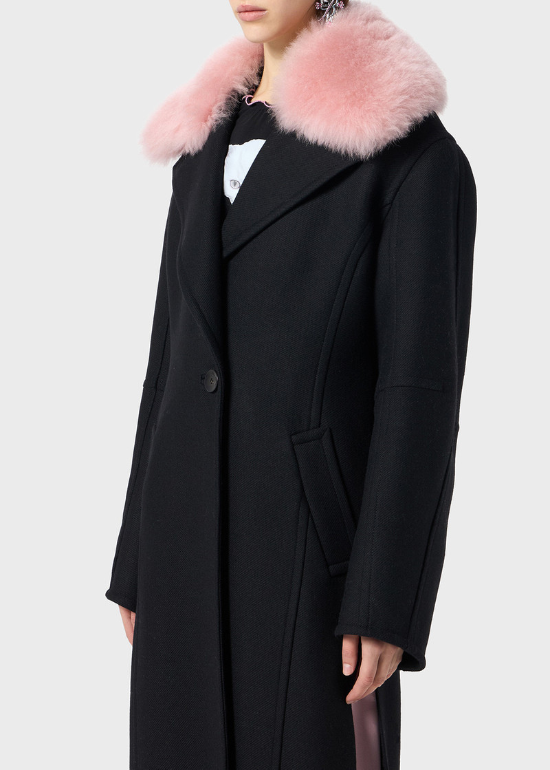 LONG COAT WITH FAUX FUR COLLAR 5
