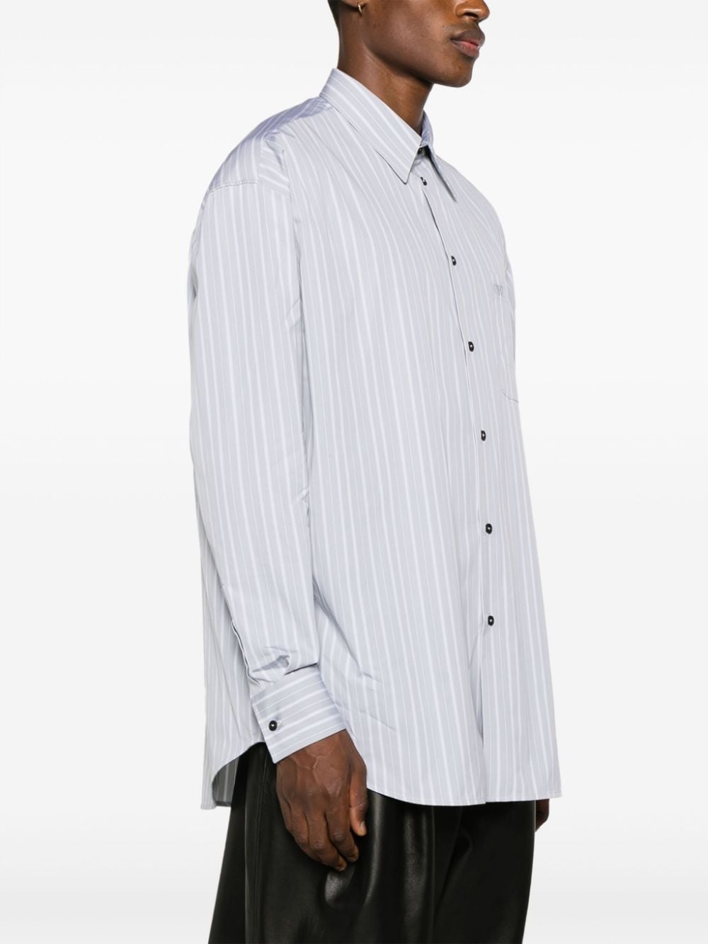 oversized striped cotton shirt - 3