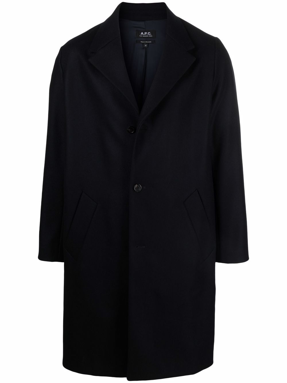 single-breasted wool-blend coat - 1