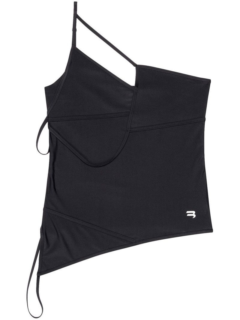 asymmetric strap-detail tank top 1