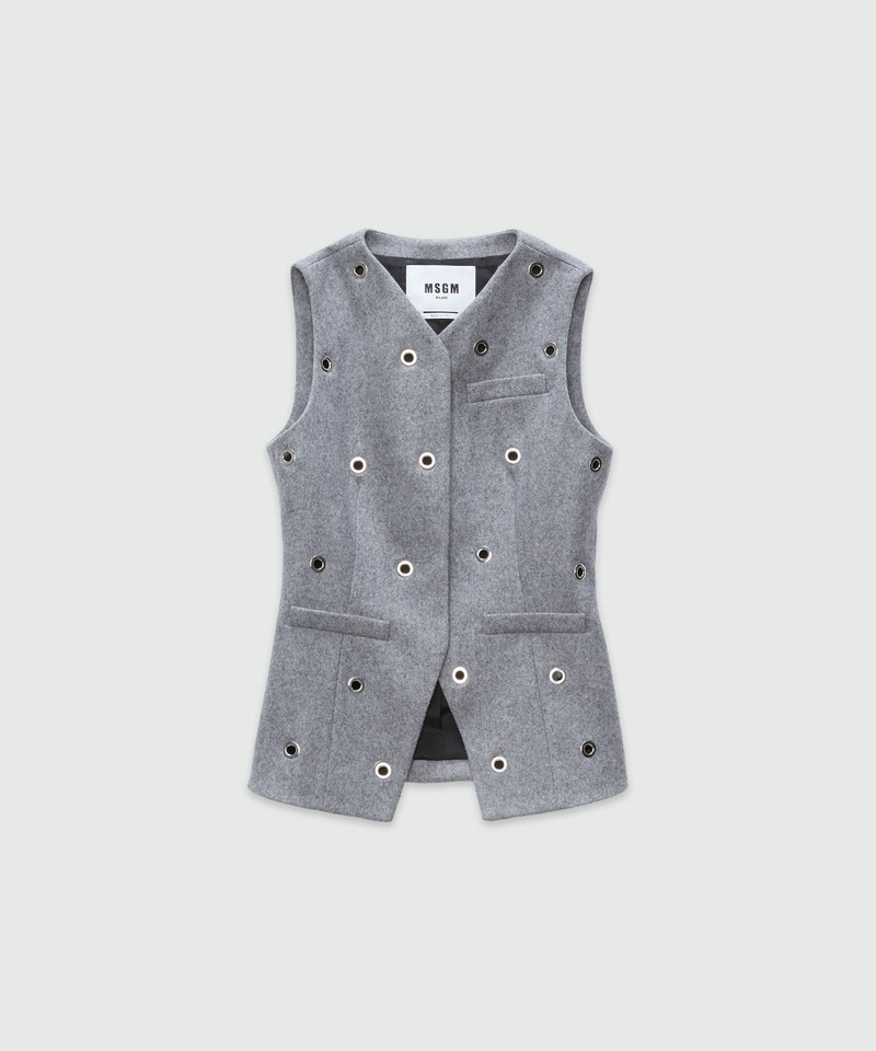 Virgin wool vest with studs 1