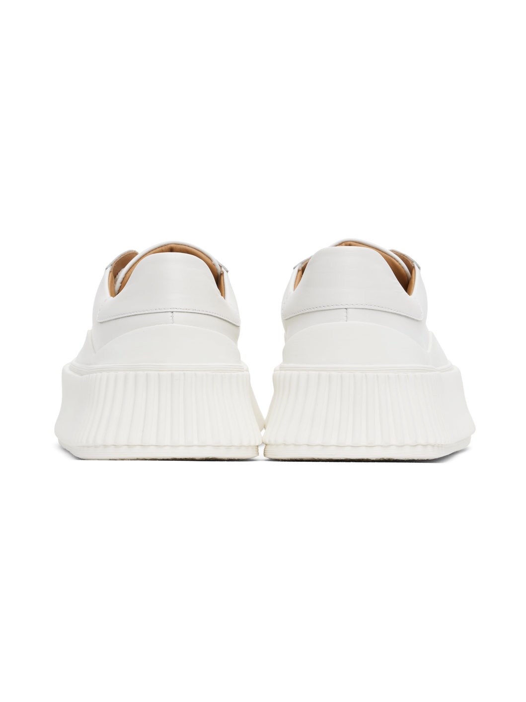 White Low-Top Platform Sneakers - 2