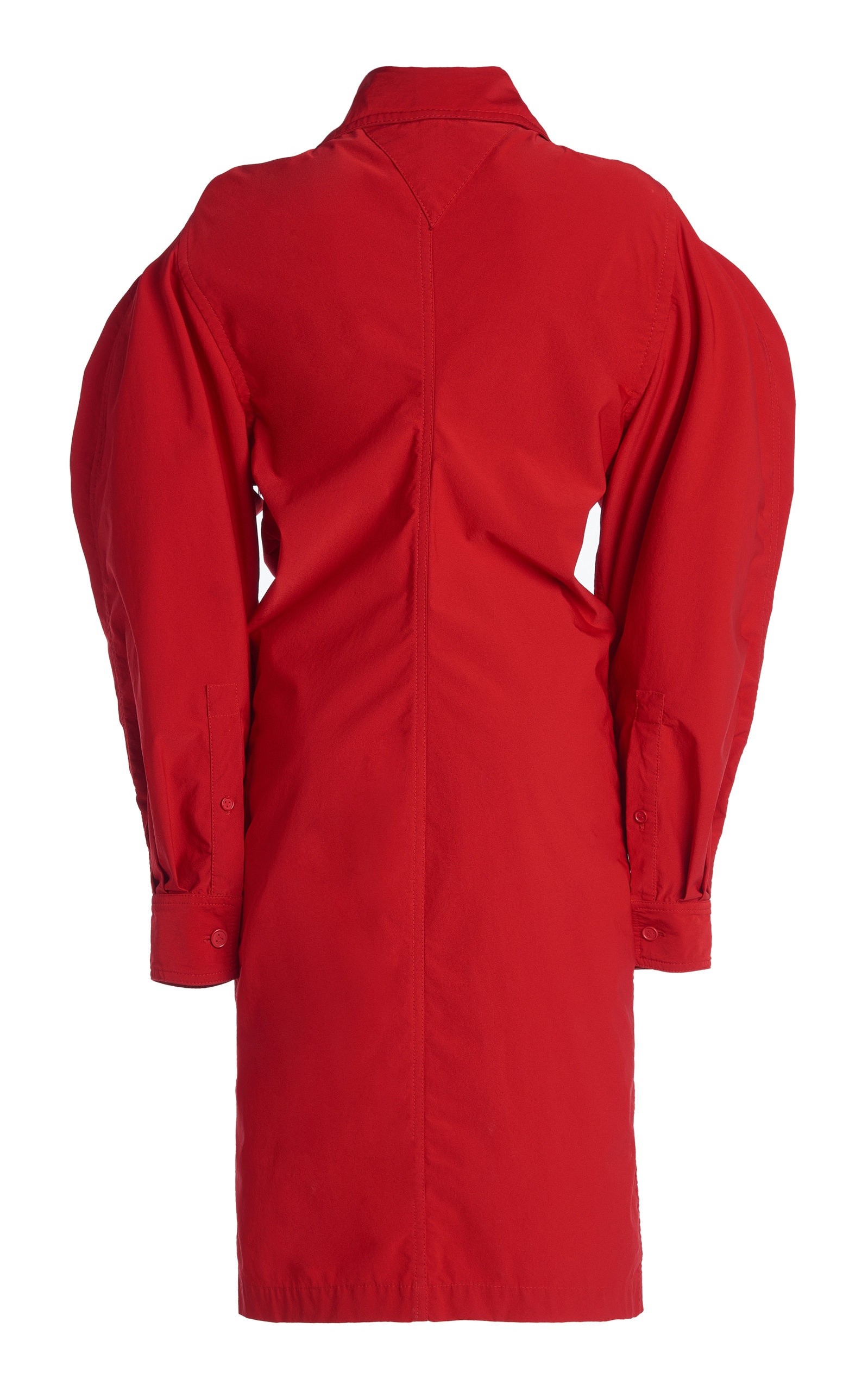 Drawstring-Detailed Tech-Wool Midi Shirt Dress red - 4