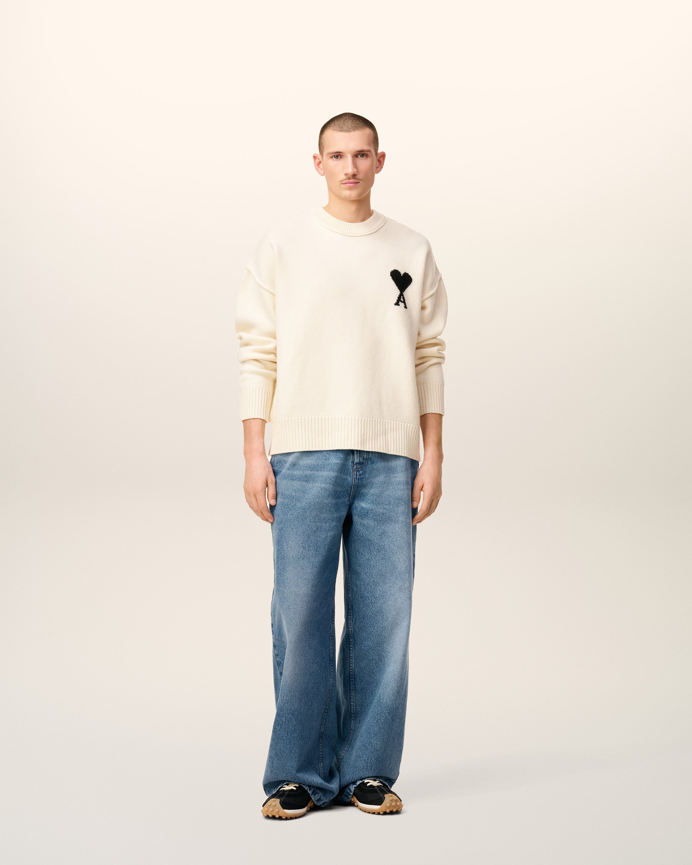 BLUE COTTON WIDE FIT JEANS - 2
