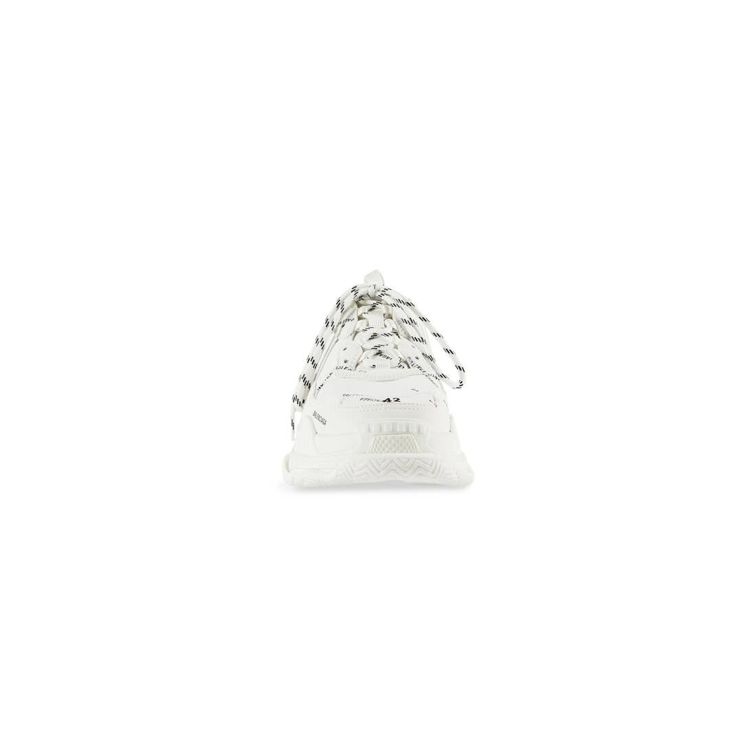 Men's Triple S Sneaker Allover Logo in White/black - 2