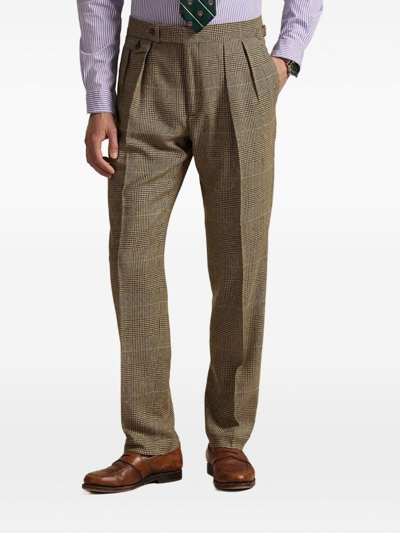 pleated check trousers 3