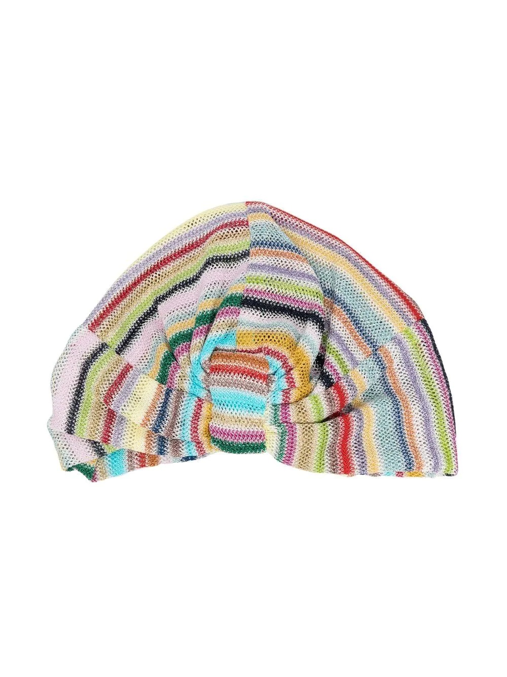 striped knitted head-wrap cap - 2