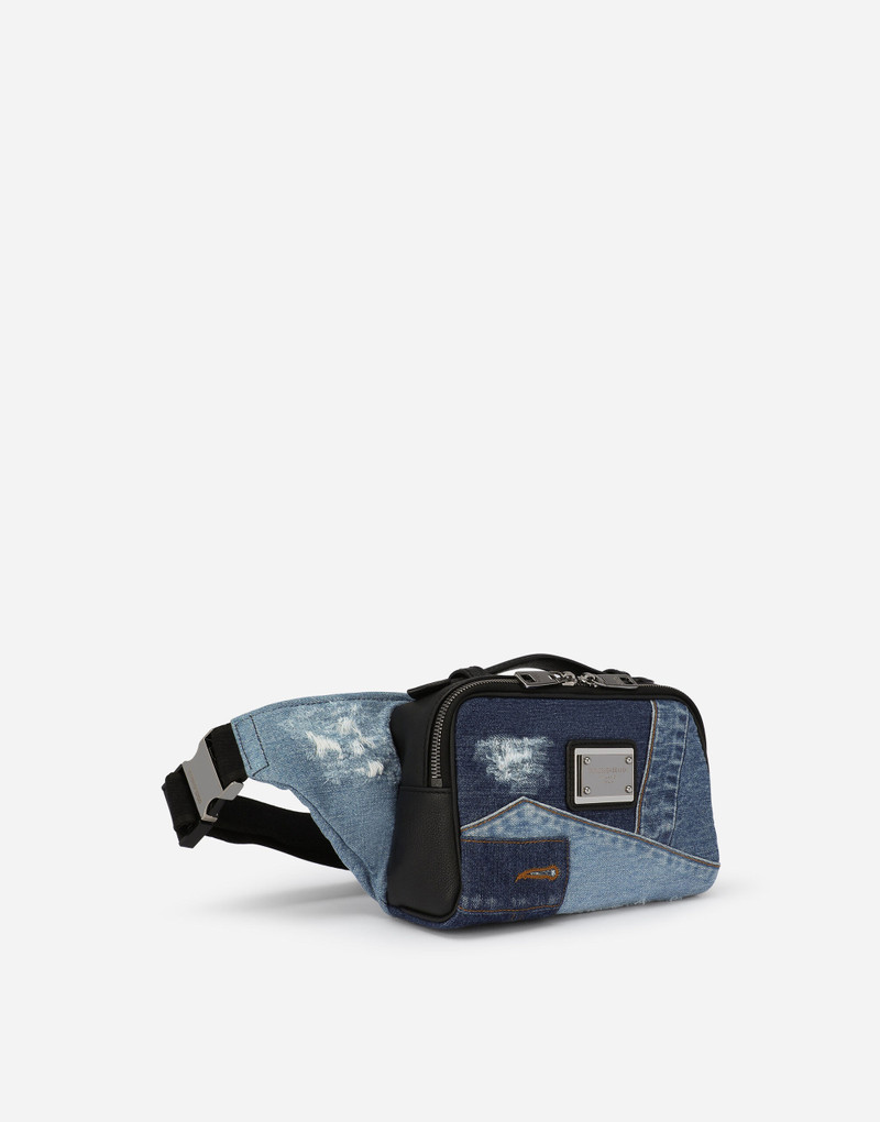 Patchwork denim belt bag 3