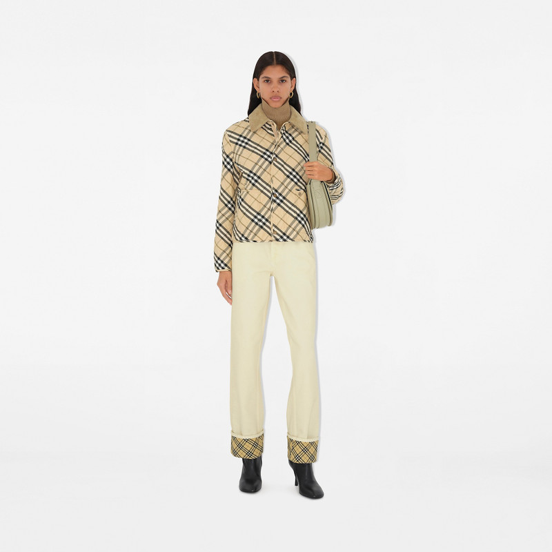 Burberry Cropped Check Quilted Barn Jacket outlook