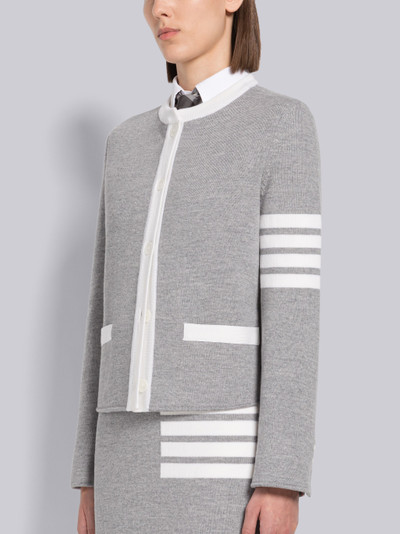 Thom Browne Double Face Merino 4-Bar Cardigan Jacket outlook