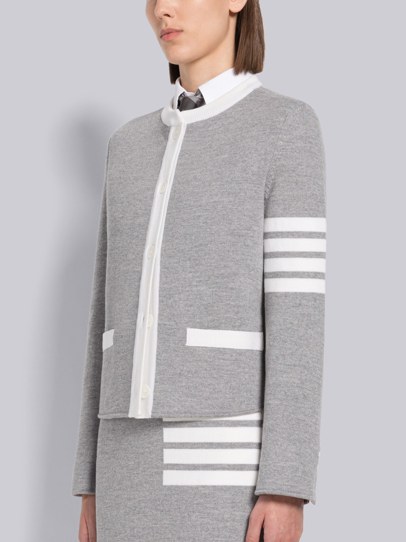 Thom Browne Double Face Merino 4-Bar Cardigan Jacket outlook