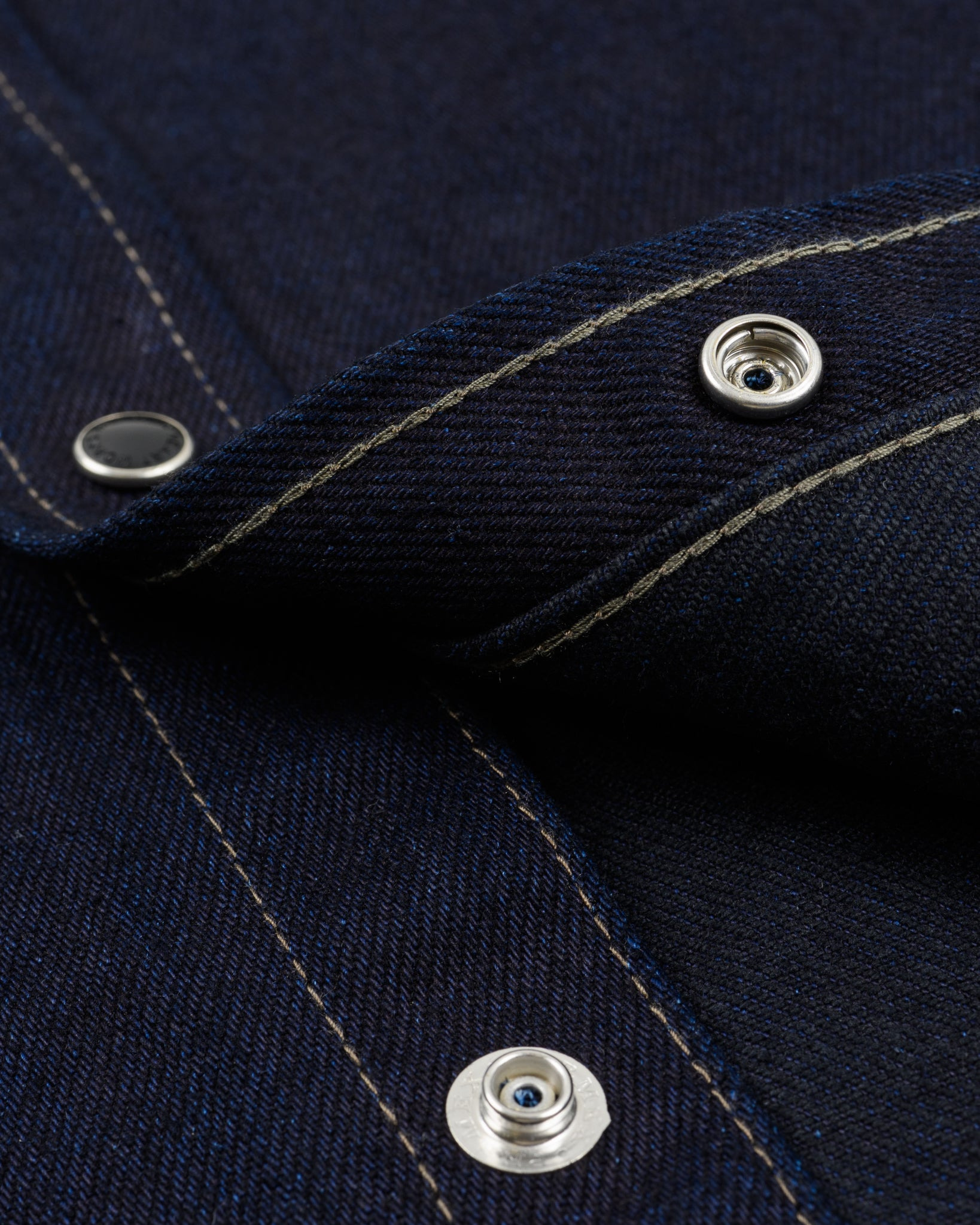 IHSH-295-IB 14oz Selvedge Denim Western Shirt - Indigo/Black - 11