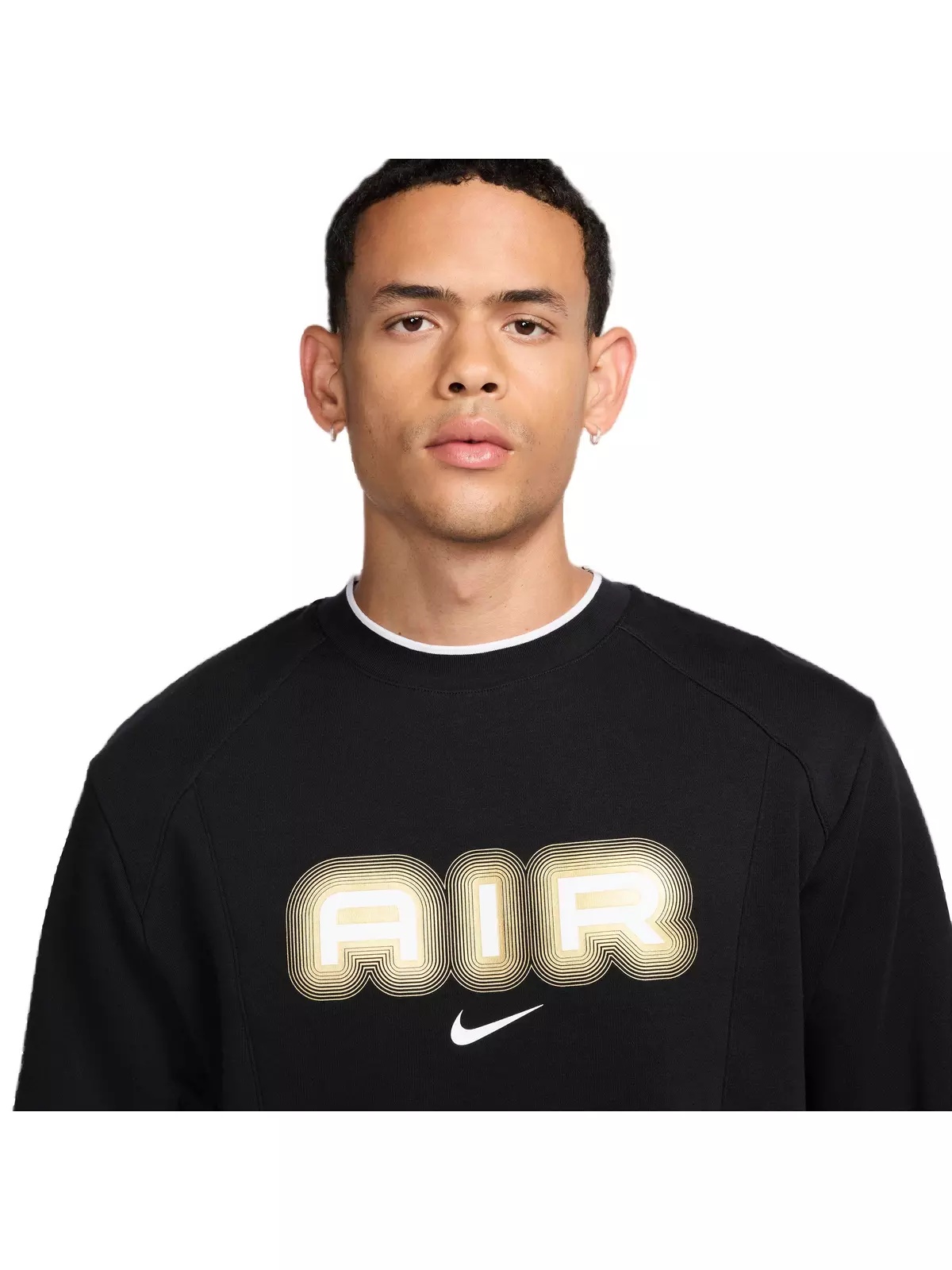Men's Air Fleece Crew-Neck Sweatshirt - Black - 3