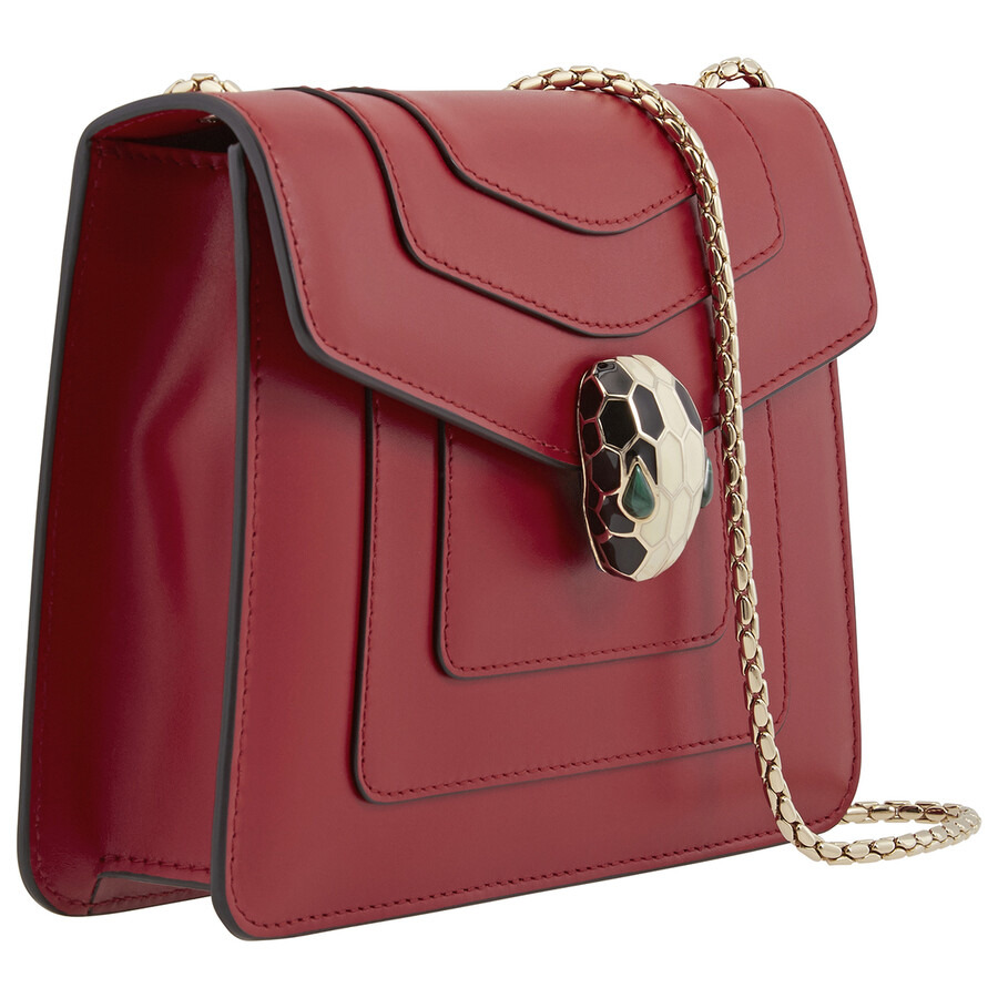 Bvlgari Serpenti Forever Leather Crossbody Bag- Red - 3