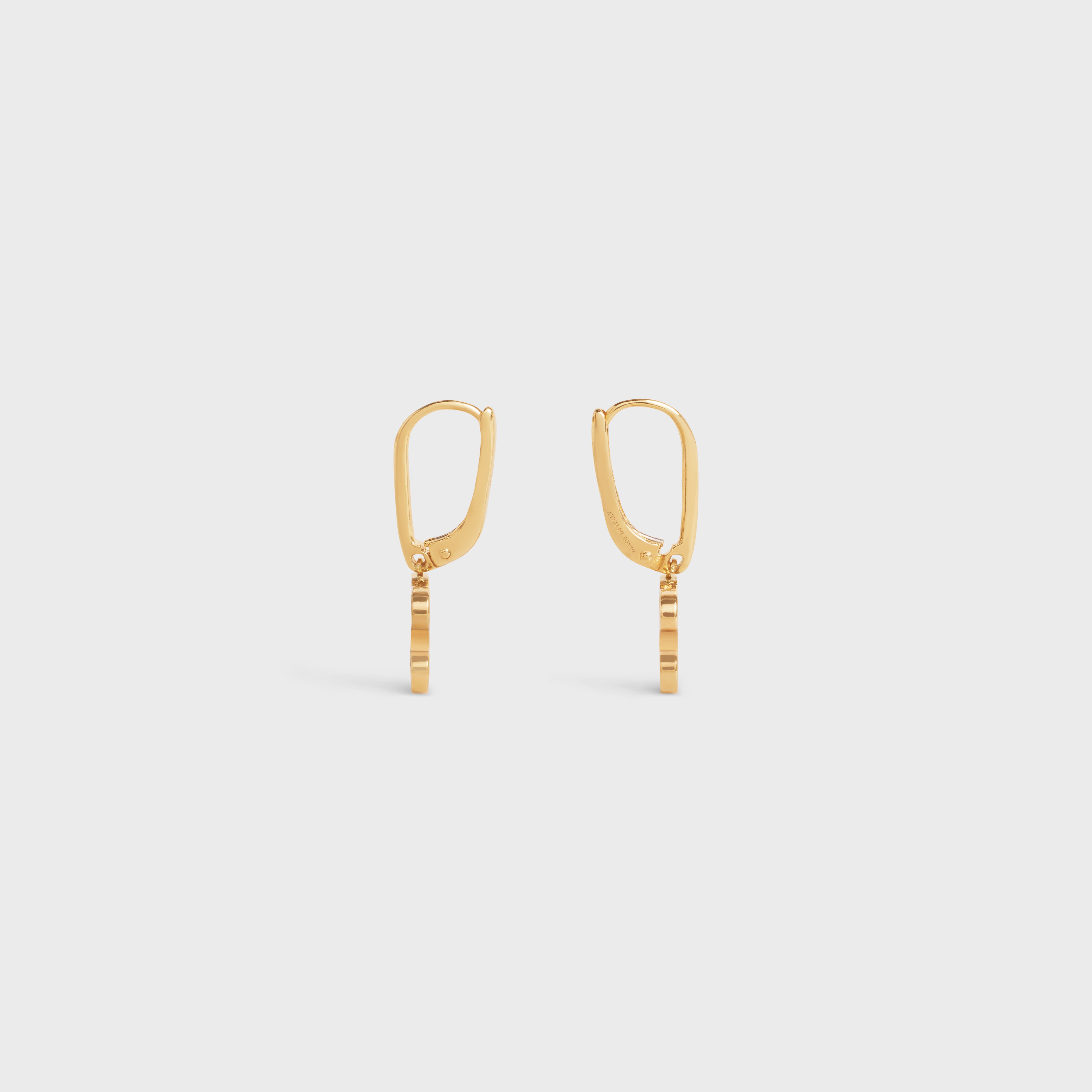Triomphe Frame Earrings in Brass with Gold Finish 3