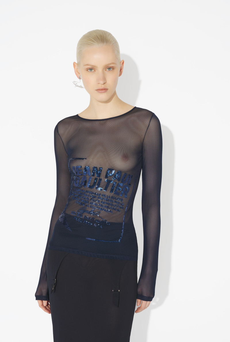 THE NAVY EMBROIDERED TOP 1