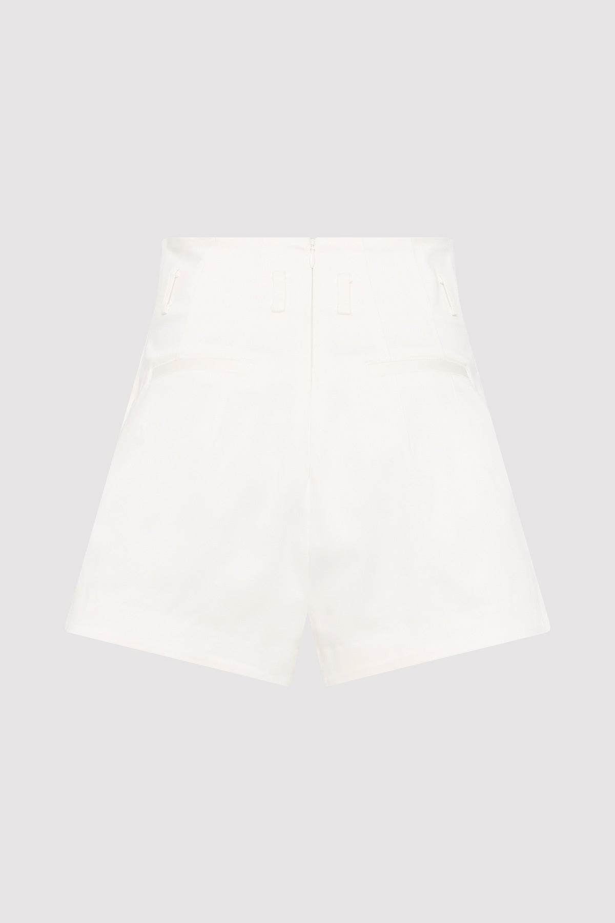 Cotton Paperbag Waist Shorts - Off White - 6