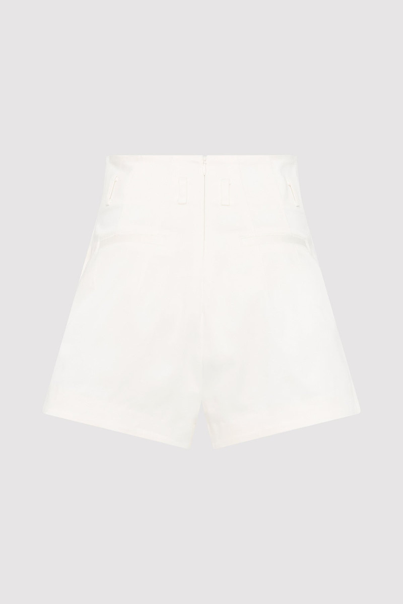 ST. AGNI Cotton Paperbag Waist Shorts - Off White outlook