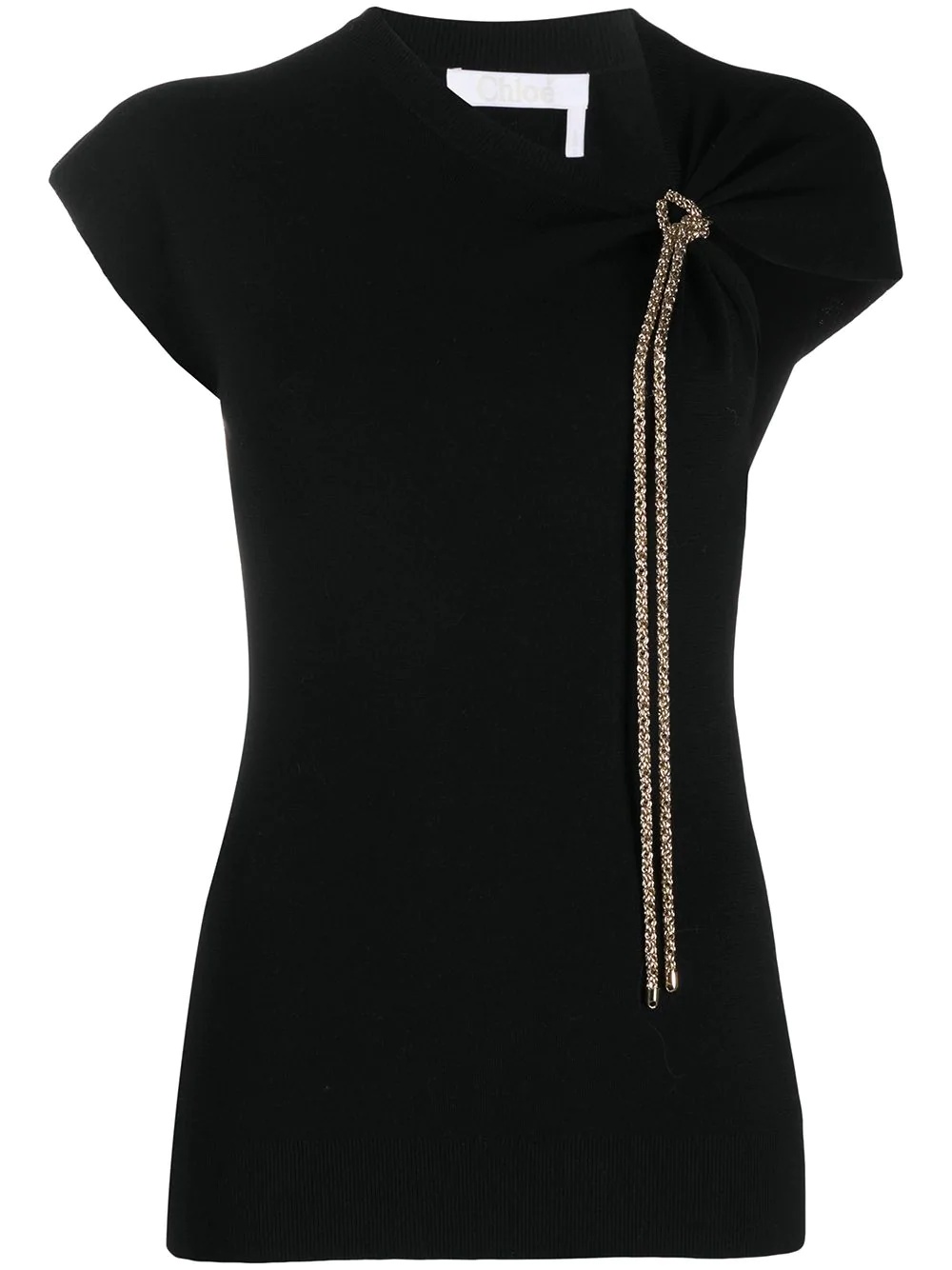 chain-tie knitted top - 1