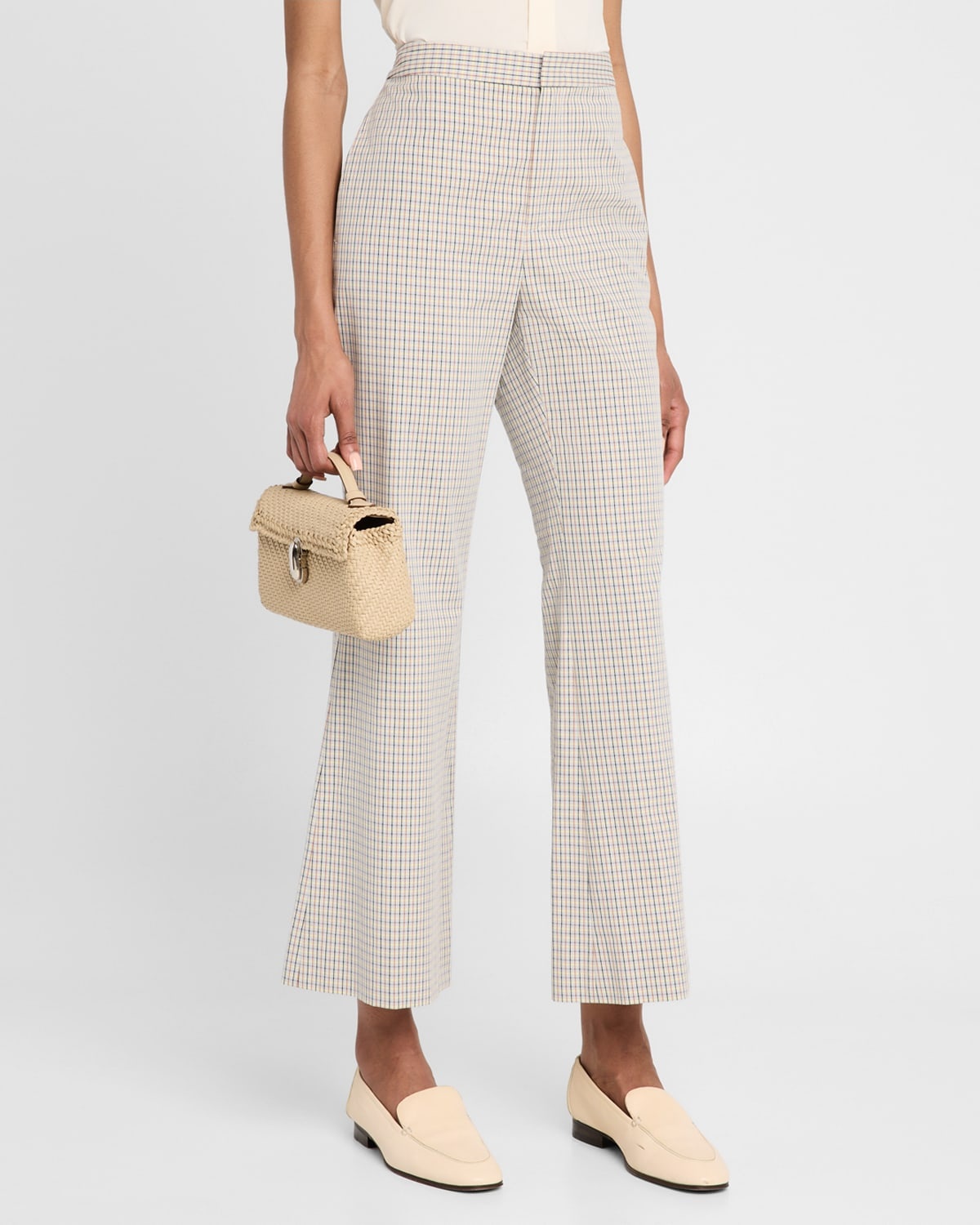 Crop Flare Gardeners Check Pants - 4