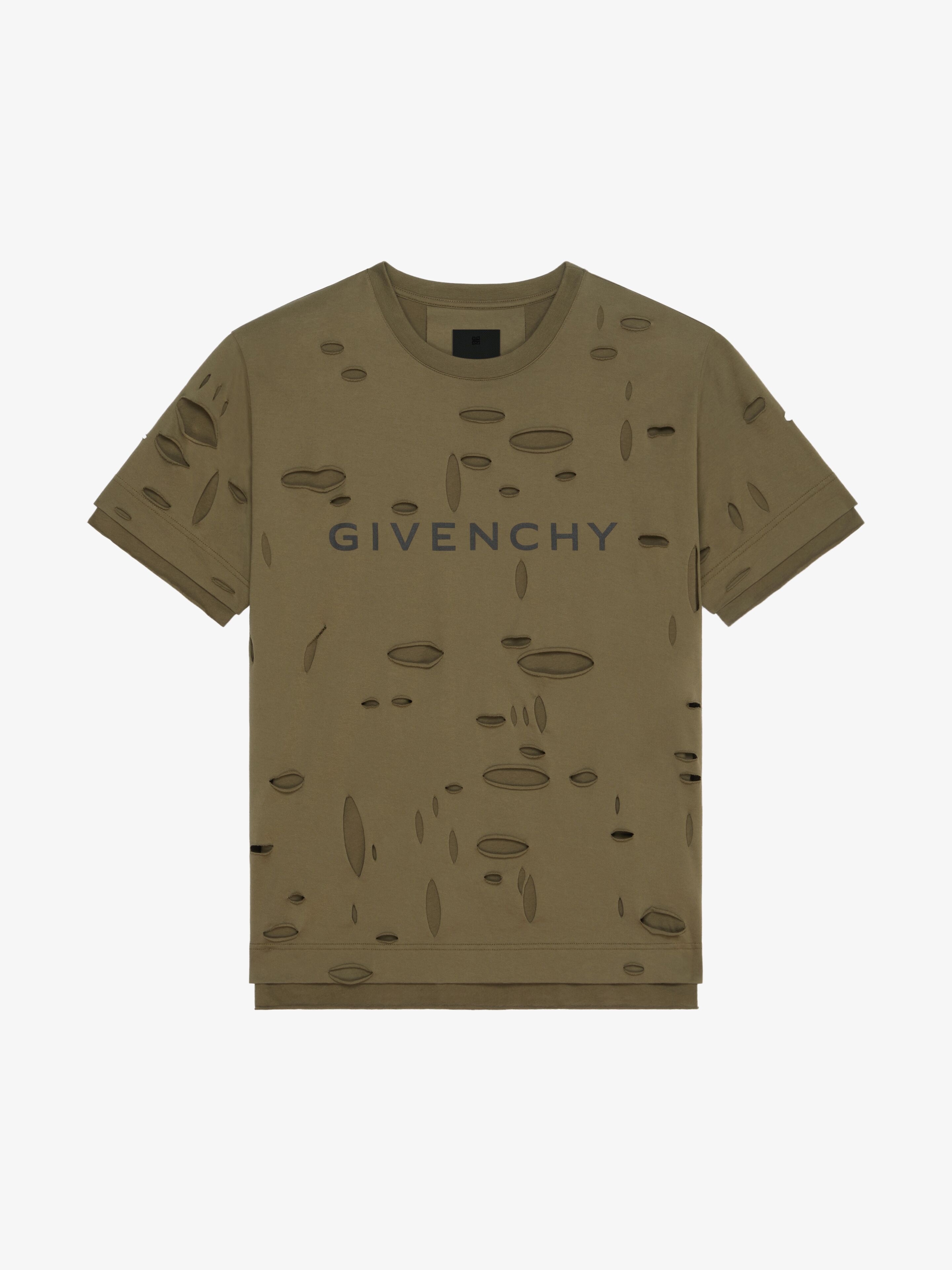 GIVENCHY OVERSIZED T-SHIRT IN DESTROYED COTTON - 1