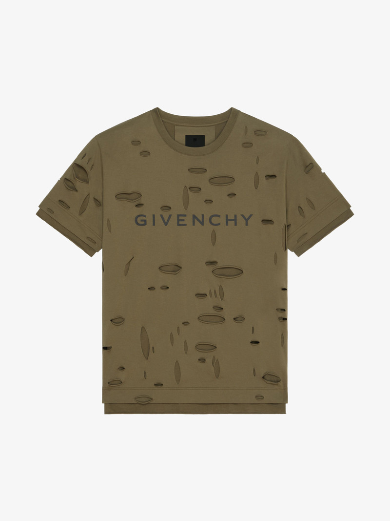 GIVENCHY OVERSIZED T-SHIRT IN DESTROYED COTTON 1