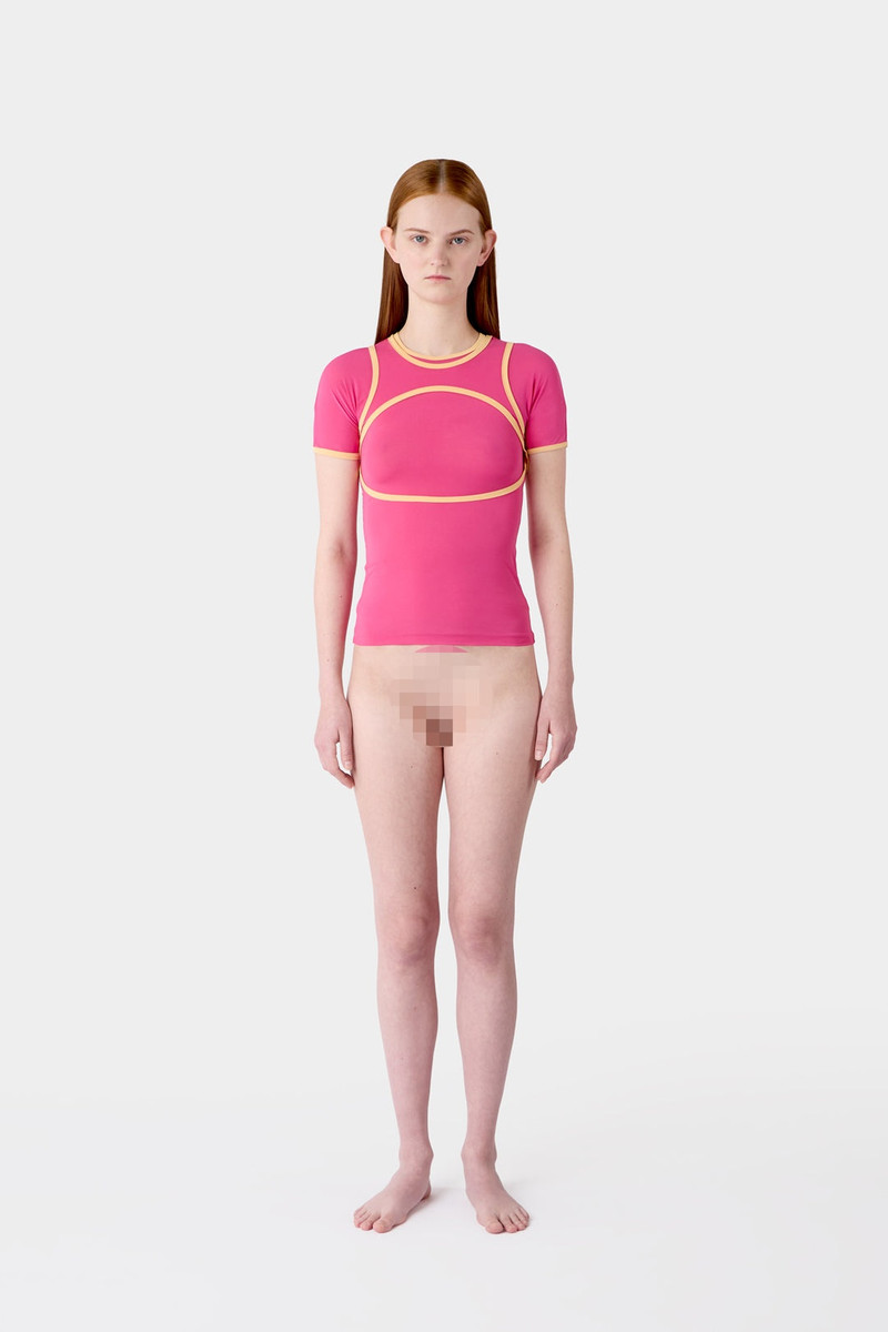 SUPER STRETCH COMBINED T-SHIRT / hot pink 5