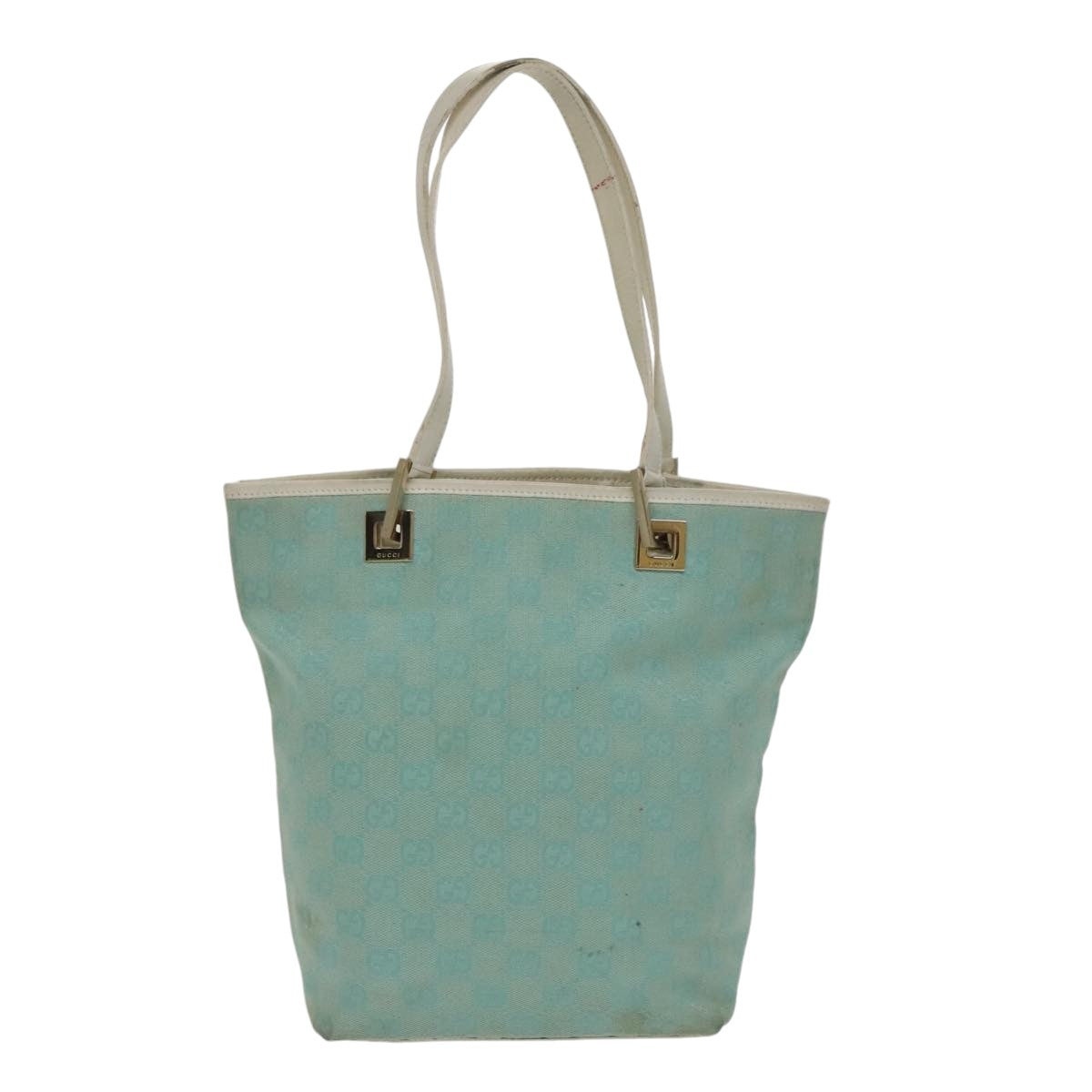 GUCCI GG Canvas Hand Bag Light Blue Gold 002 002 - 13