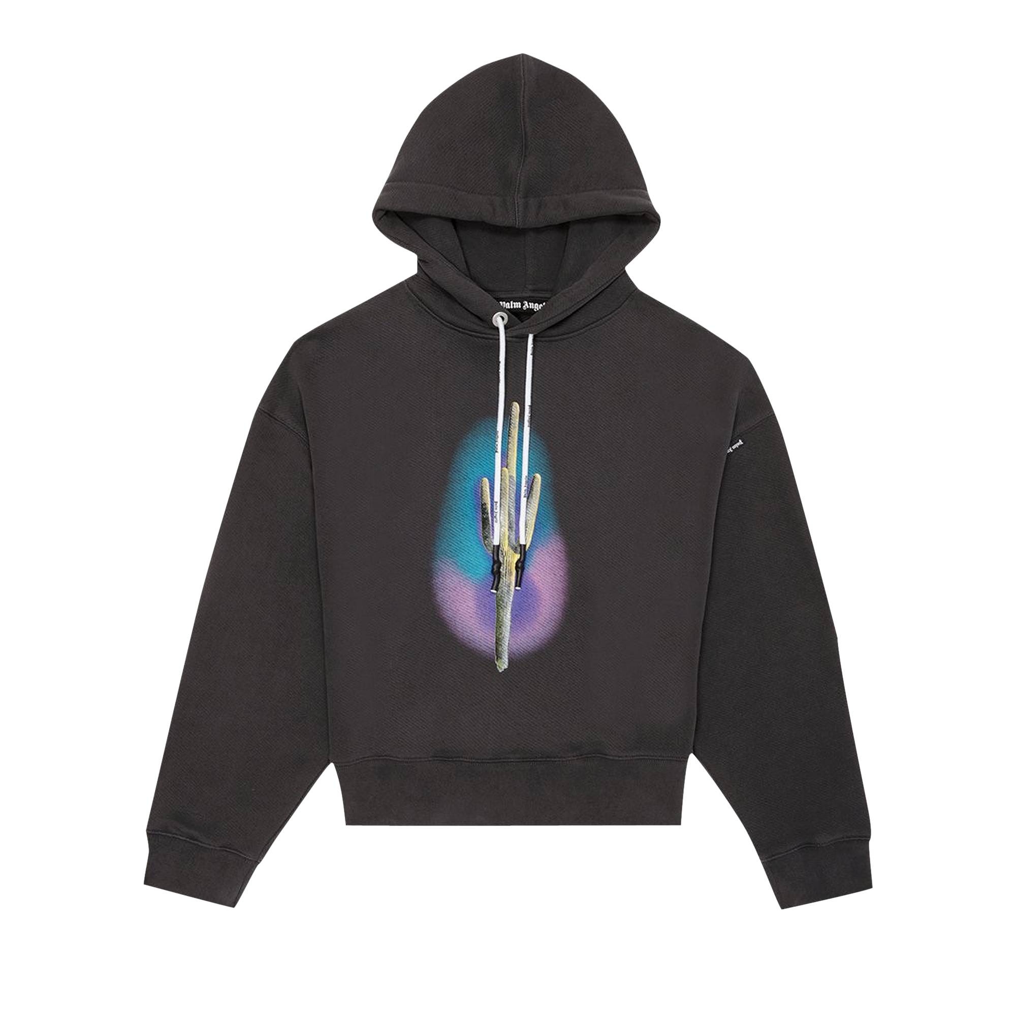 Palm Angels Cactus Hoodie 'Black/Green' - 1