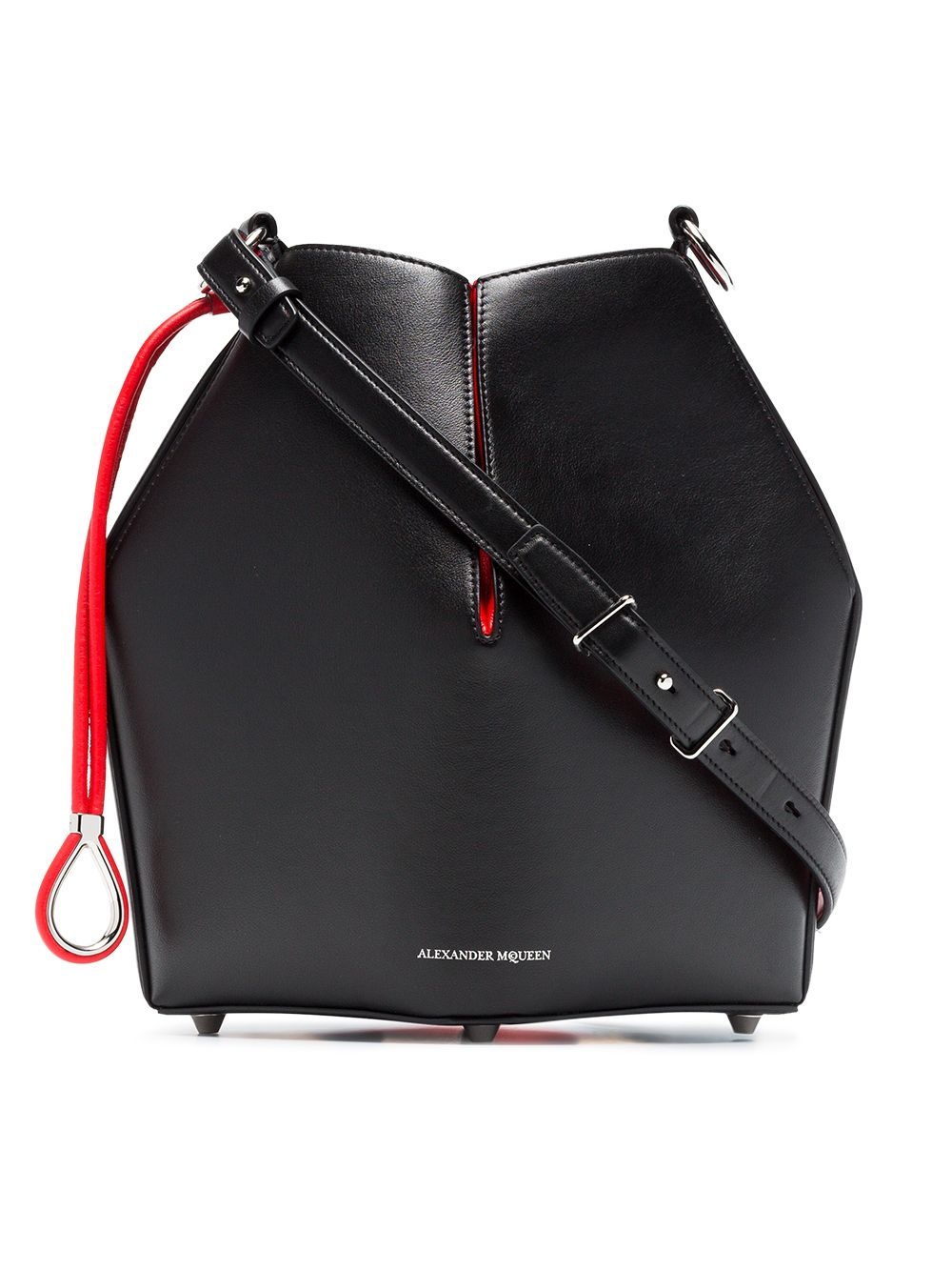 black and red Bucket leather bag - 1