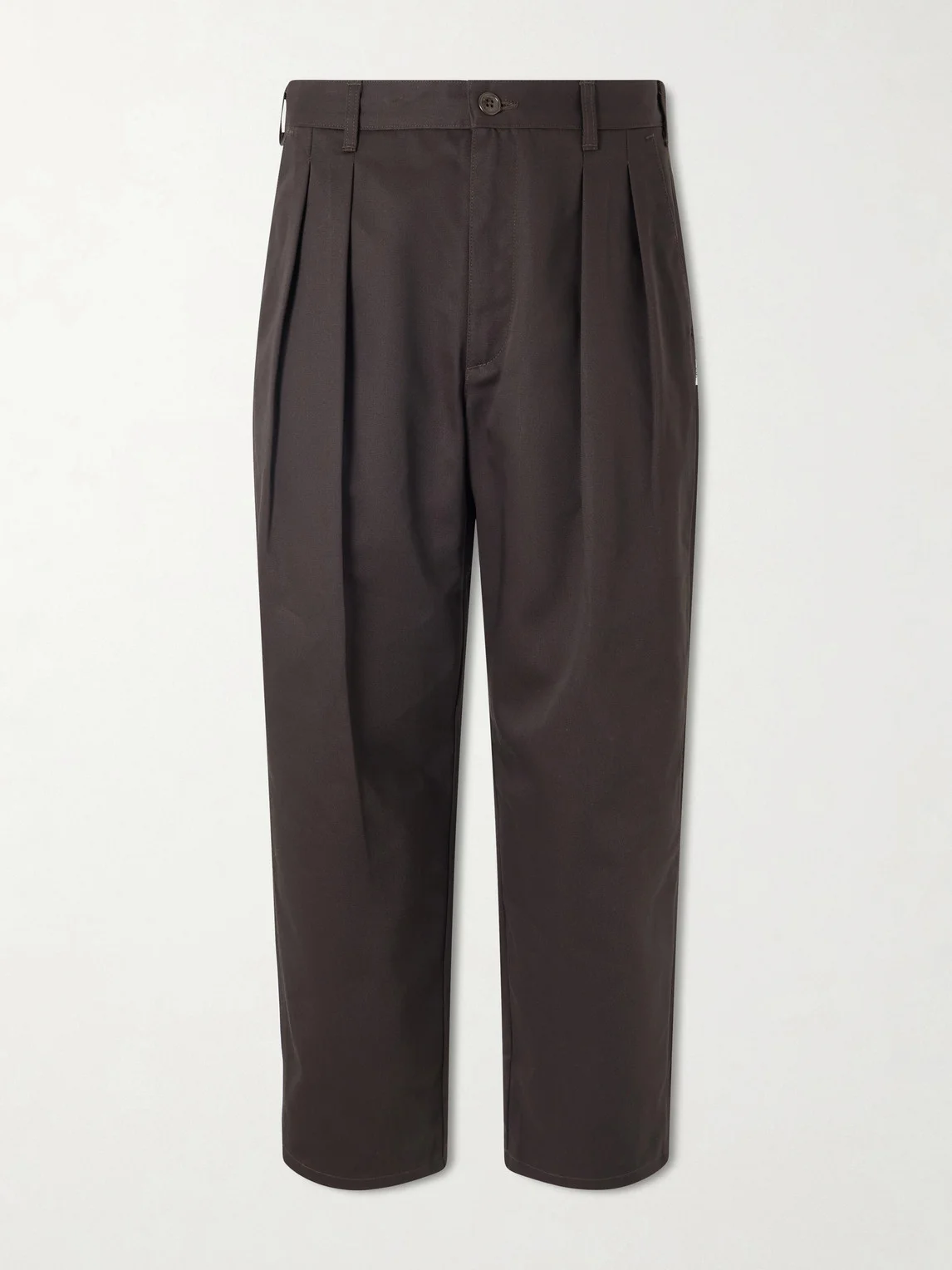 Straight-Leg Pleated Twill Trousers - 1
