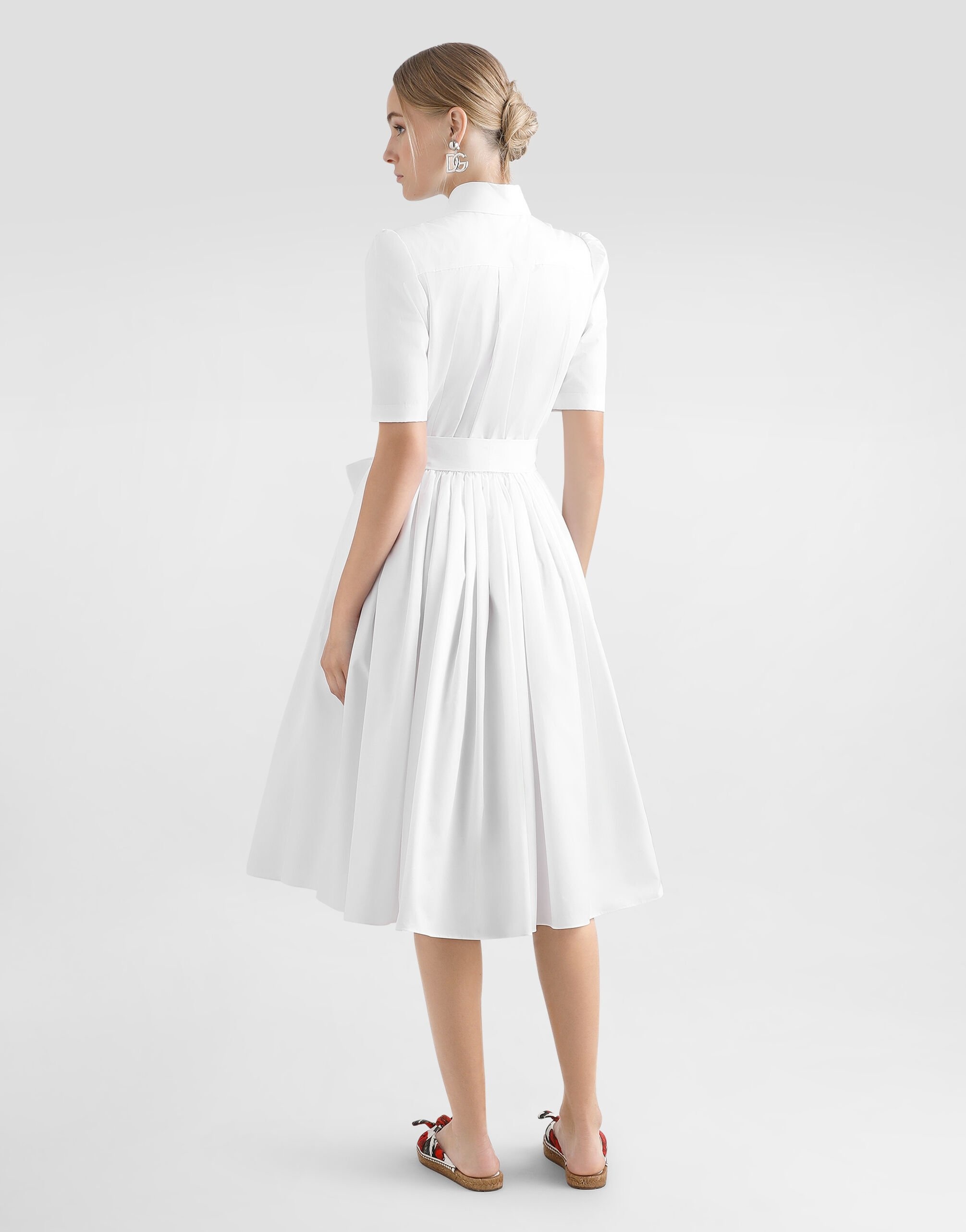 Cotton calf-length shirt dress - 3