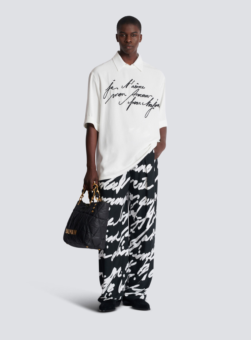 Balmain Collared T-shirt with "Love Letter" embroidery outlook