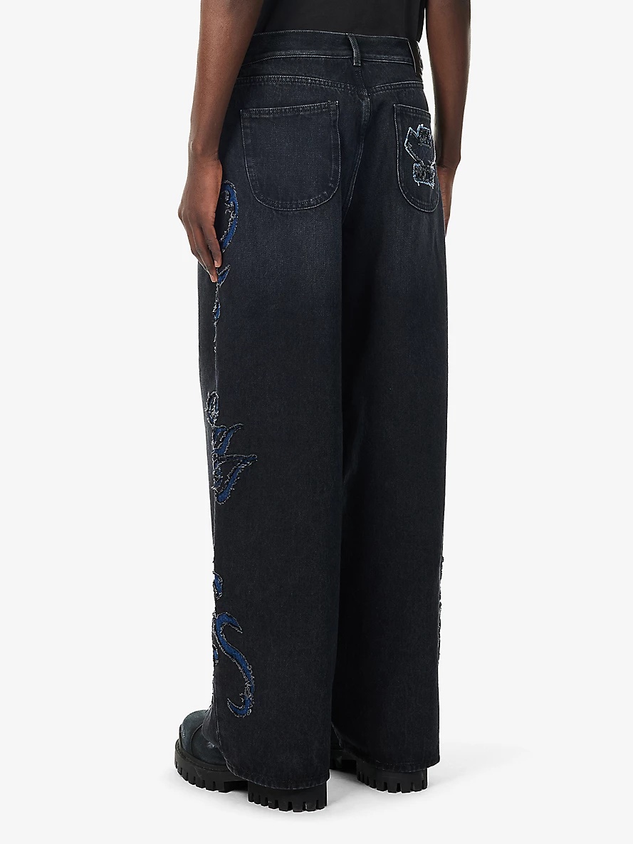 Natlover distressed wide-leg jeans - 4