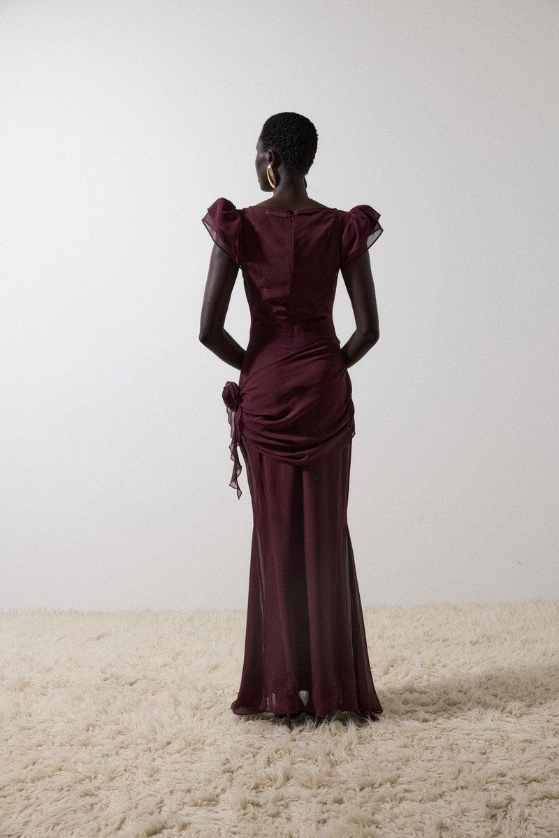 FLORENTINE MAXI DRESS IN EARTH CHIFFON 7
