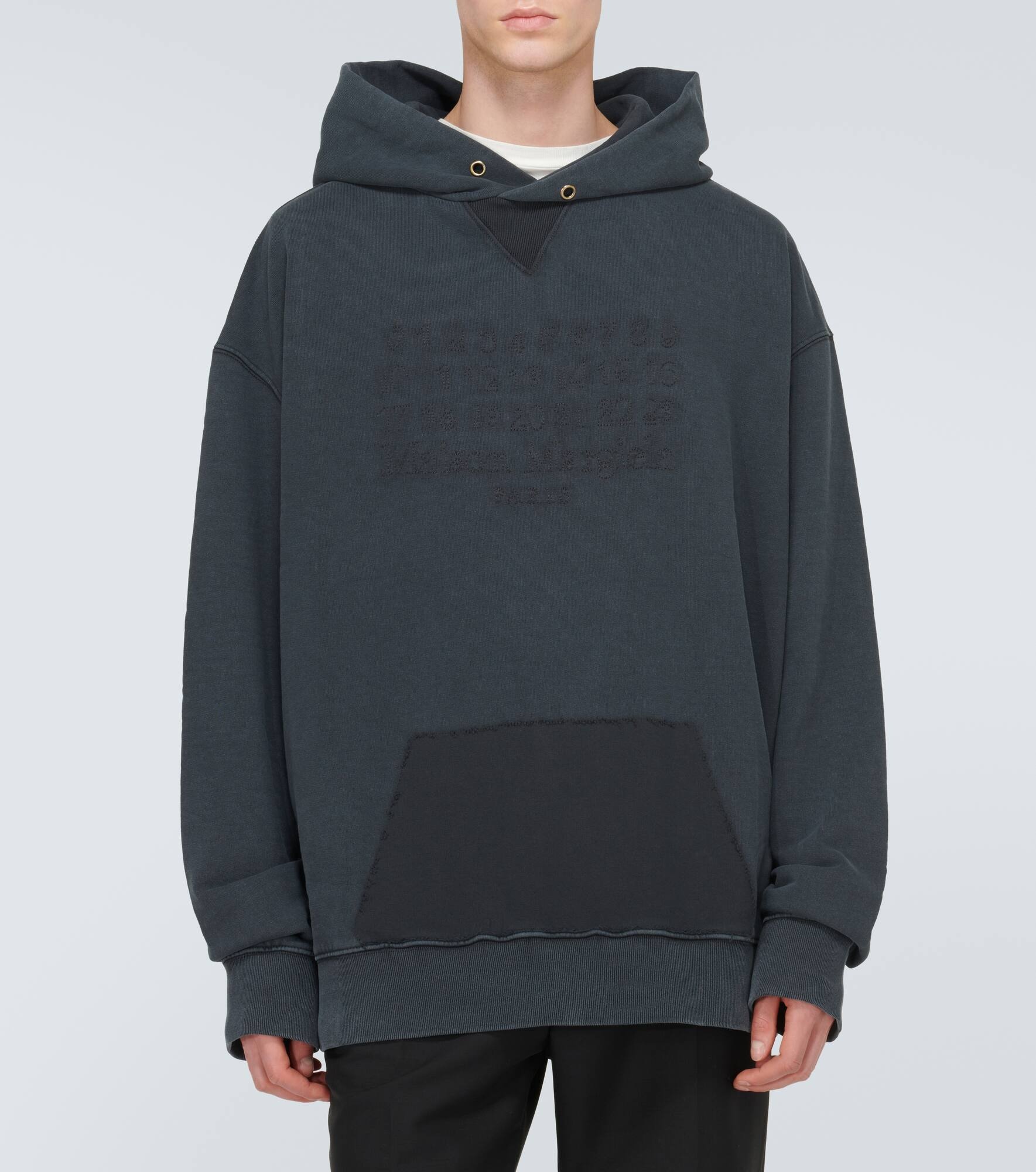 Logo faded cotton jersey hoodie - 3