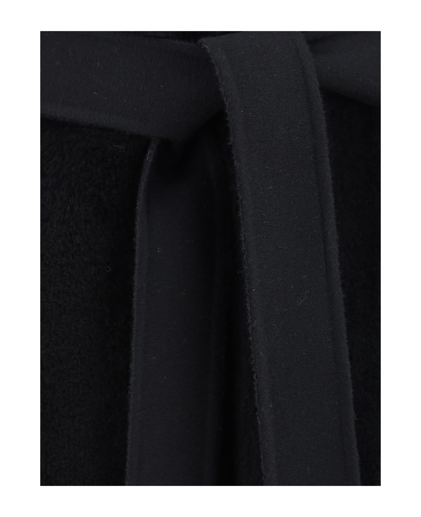 Black Wool Blend Coat - 3