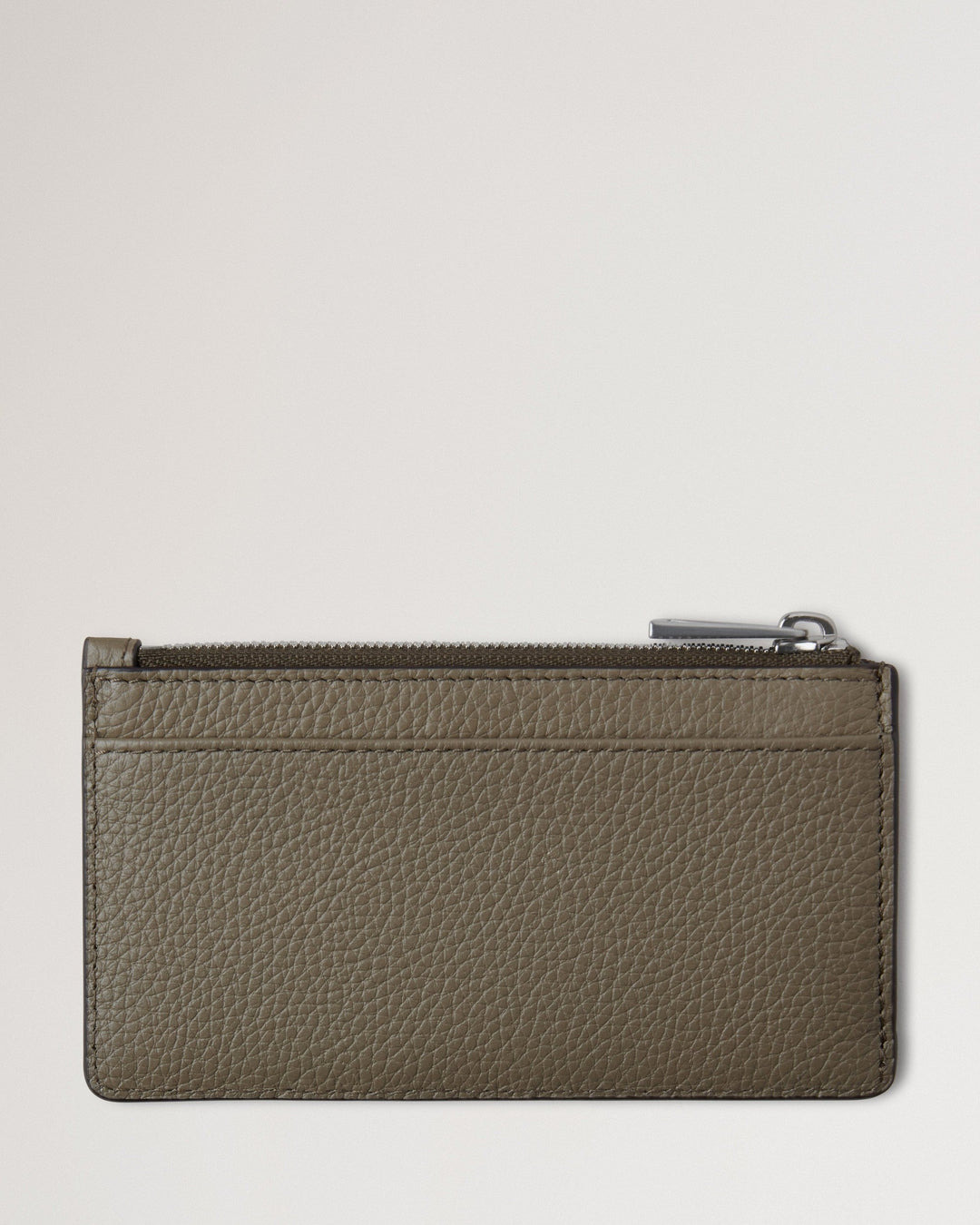 Farringdon Long Zipped Credit Card Holder Linen Green Small Classic Grain - 2