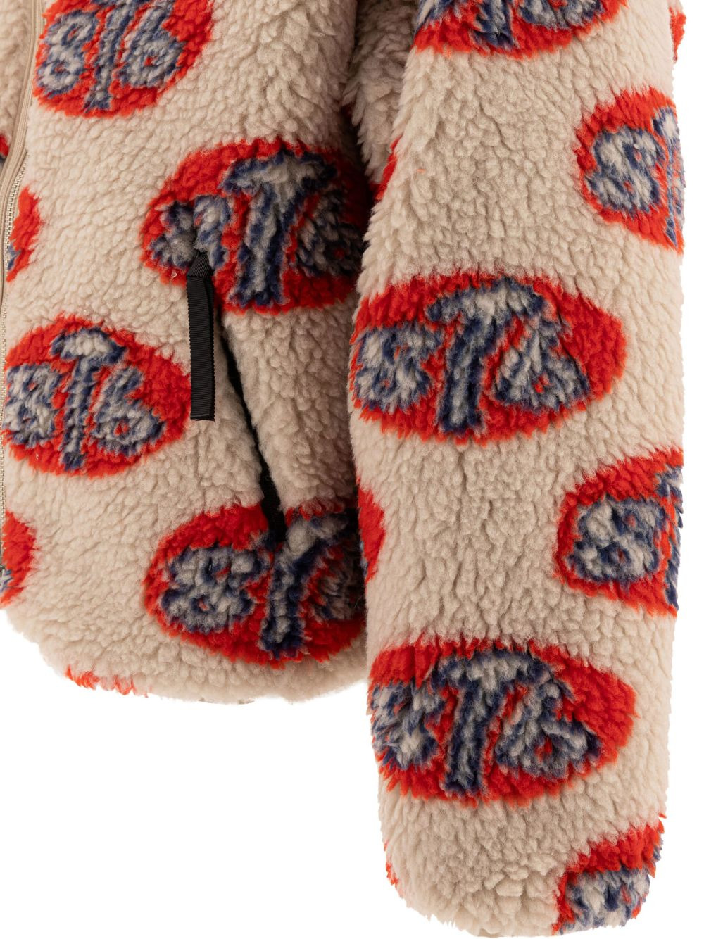 logo-pattern fleece jacket - 4