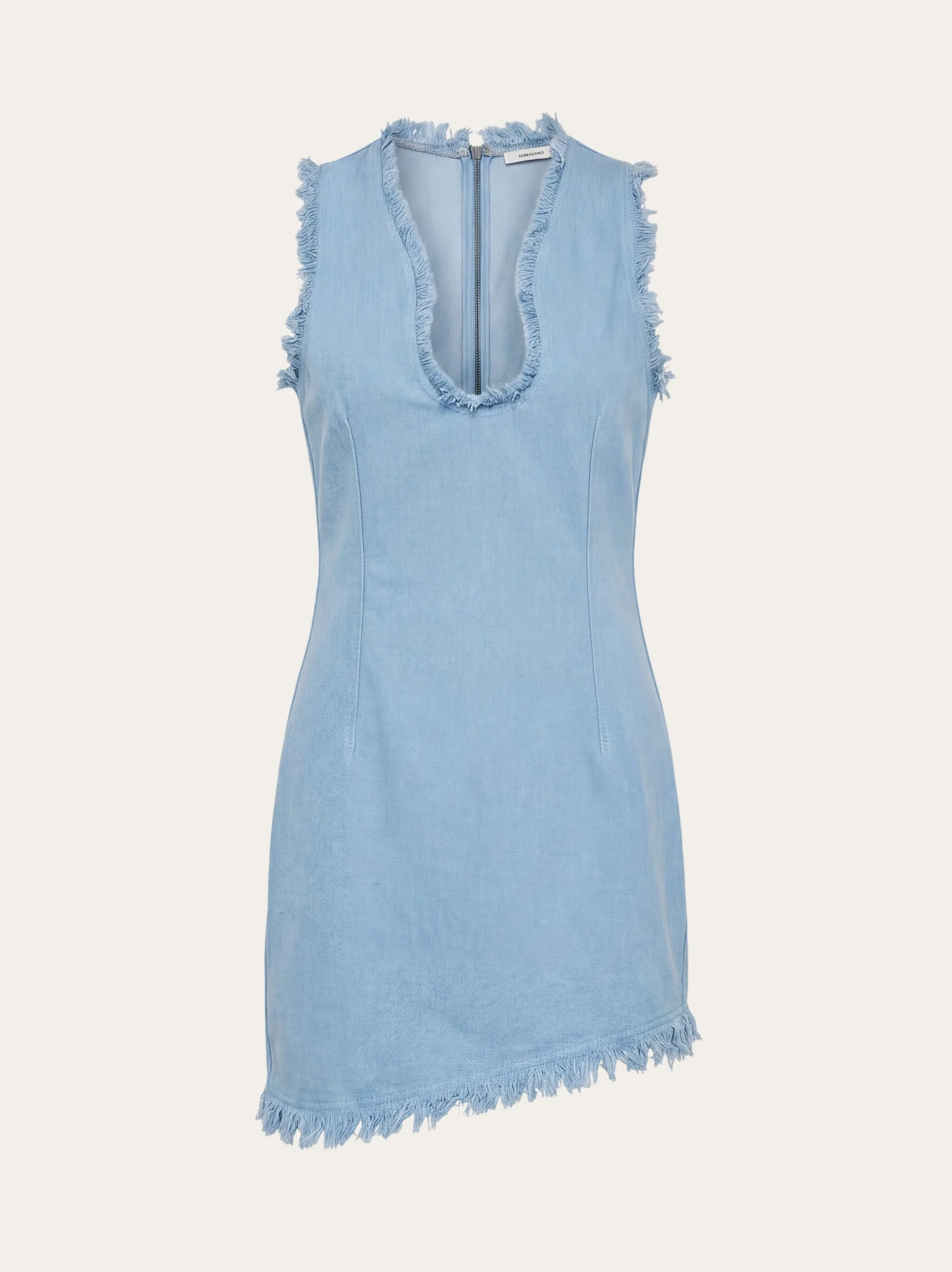 Mini dress with frayed edges - 1