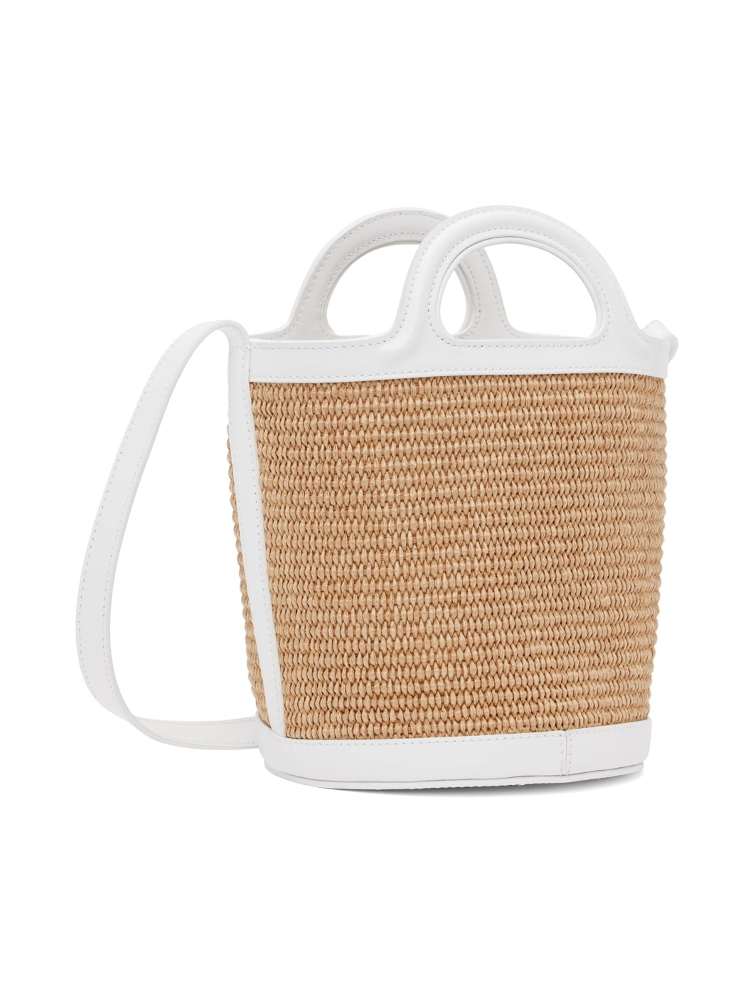 Beige & White Mini Tropicalia Bucket Bag - 3