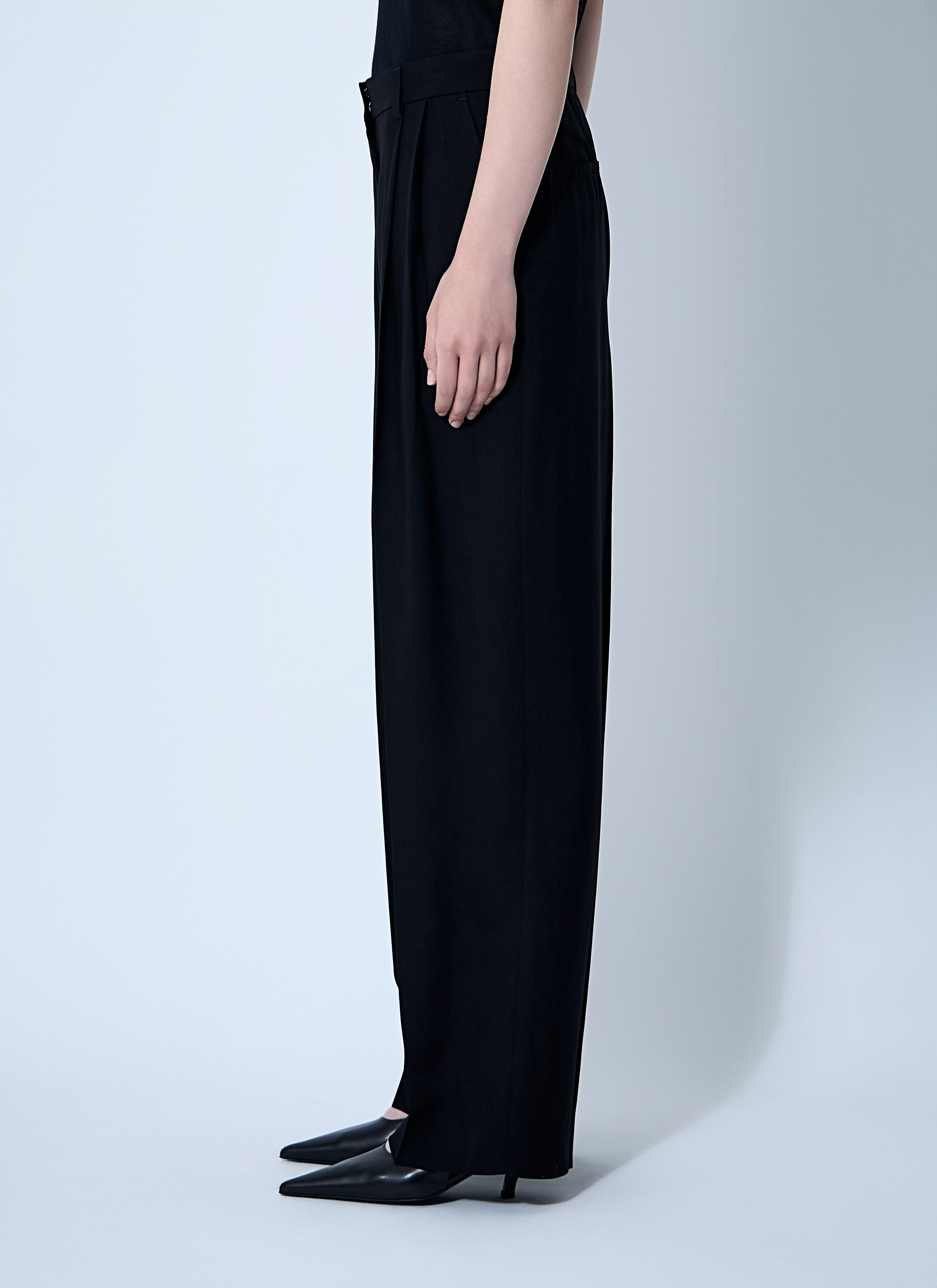 Double-Pleat Fluid Pants - 3